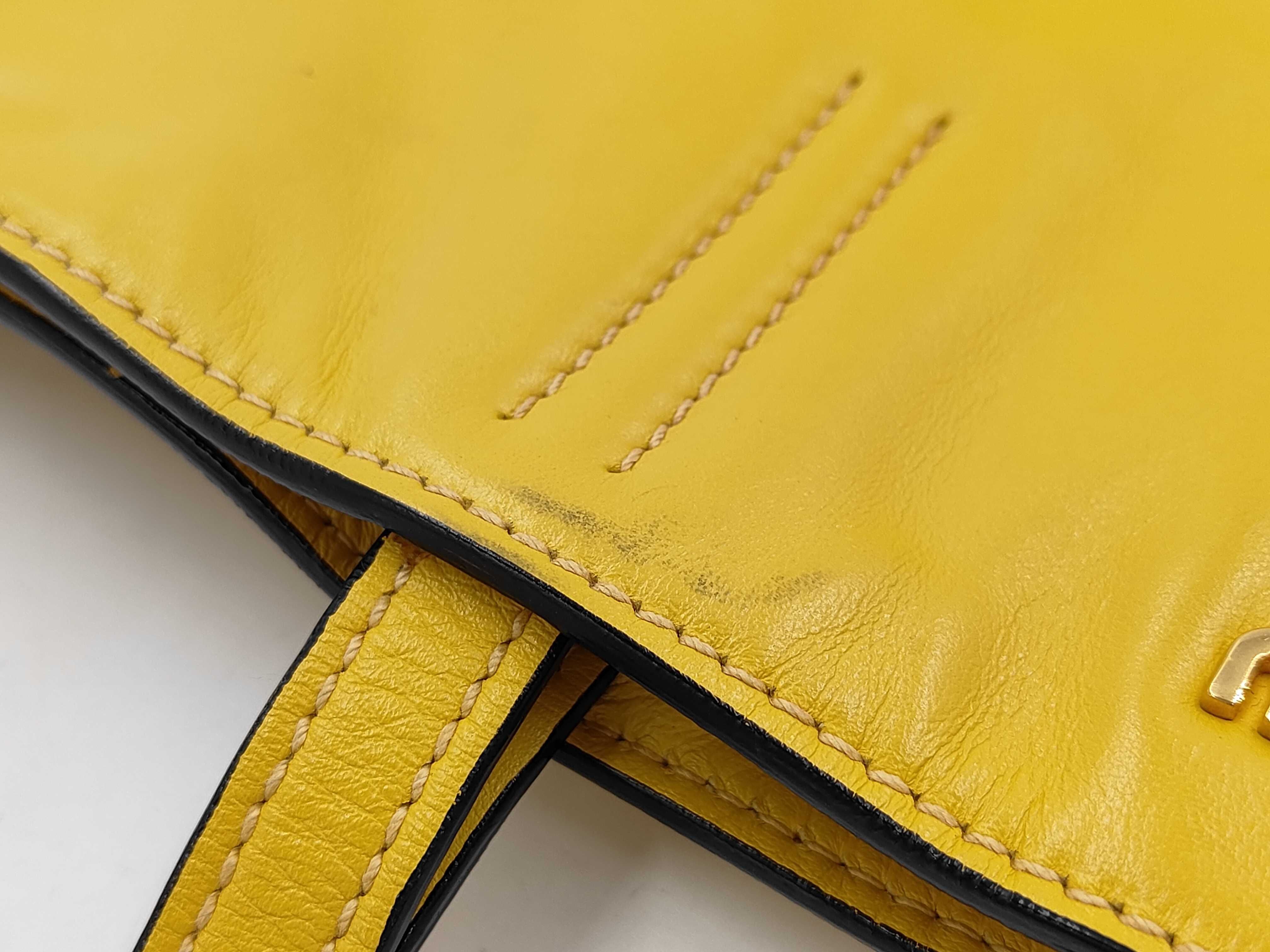 leather yellow tote bag — view 12