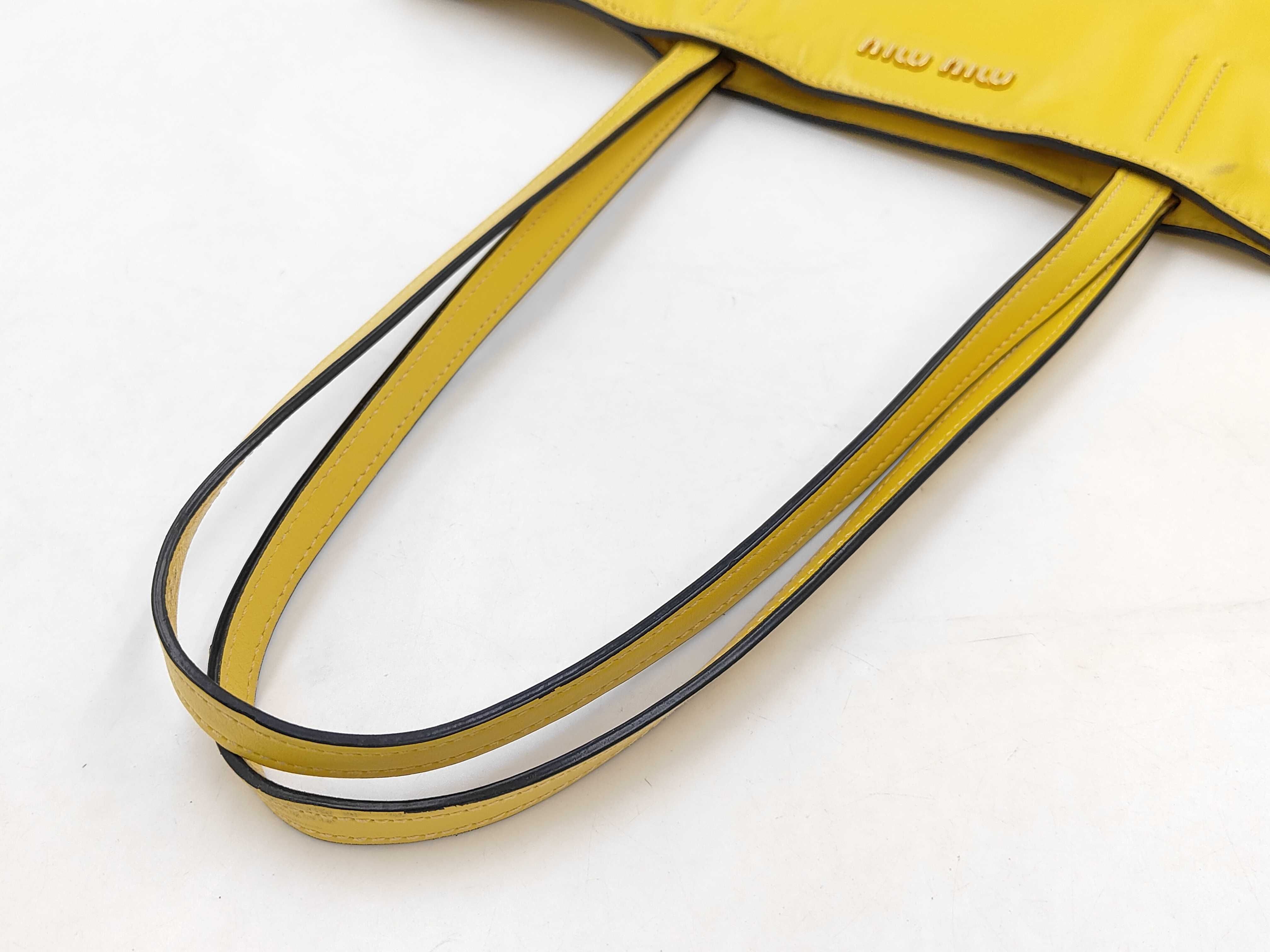 leather yellow tote bag — view 3
