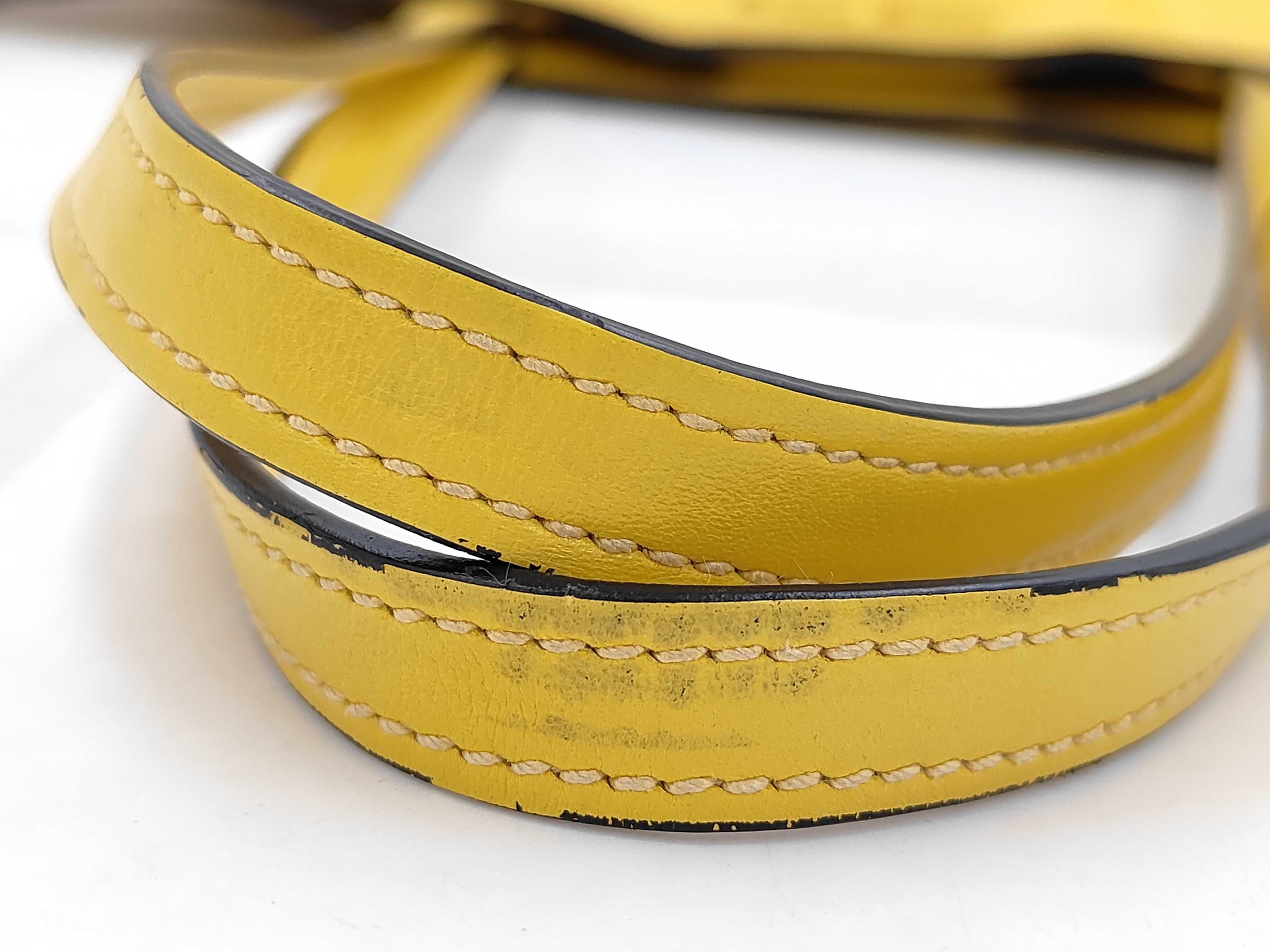 leather yellow tote bag — view 4