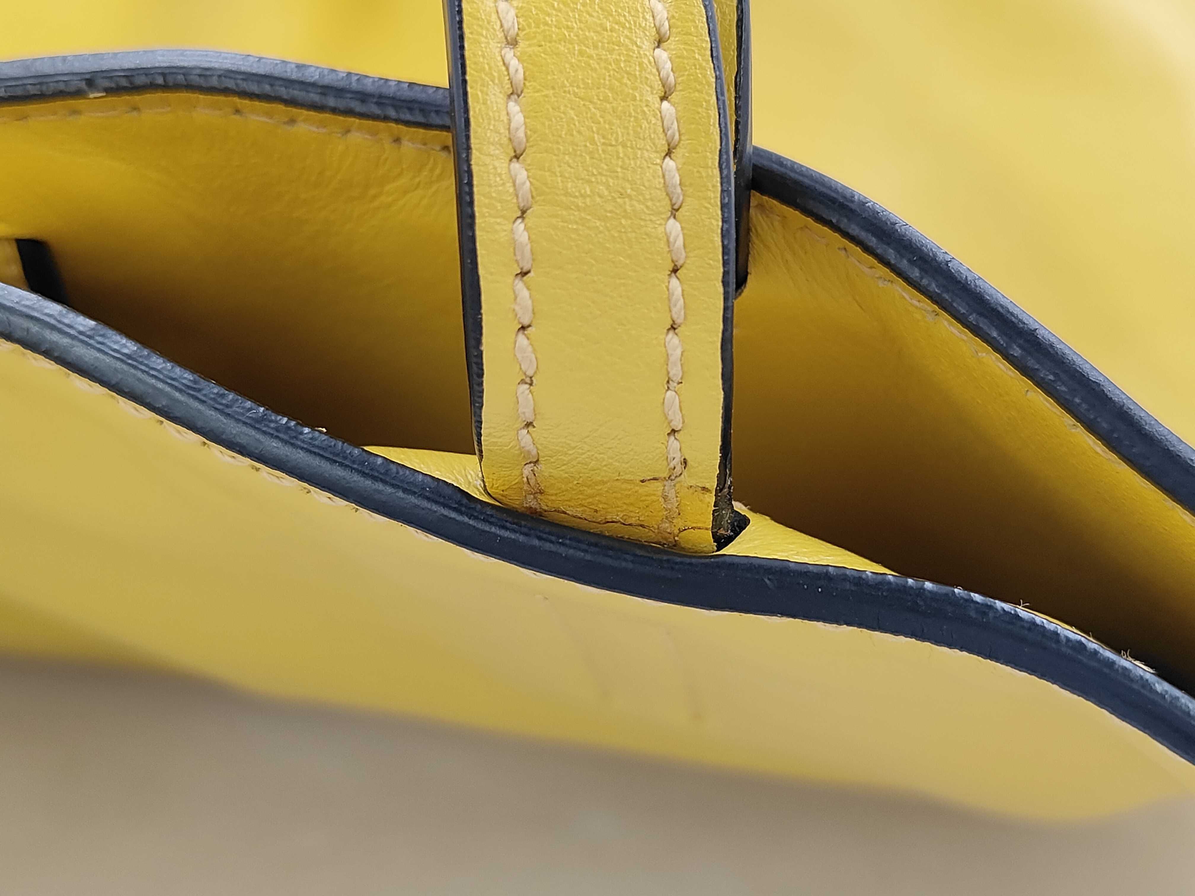 leather yellow tote bag — view 5