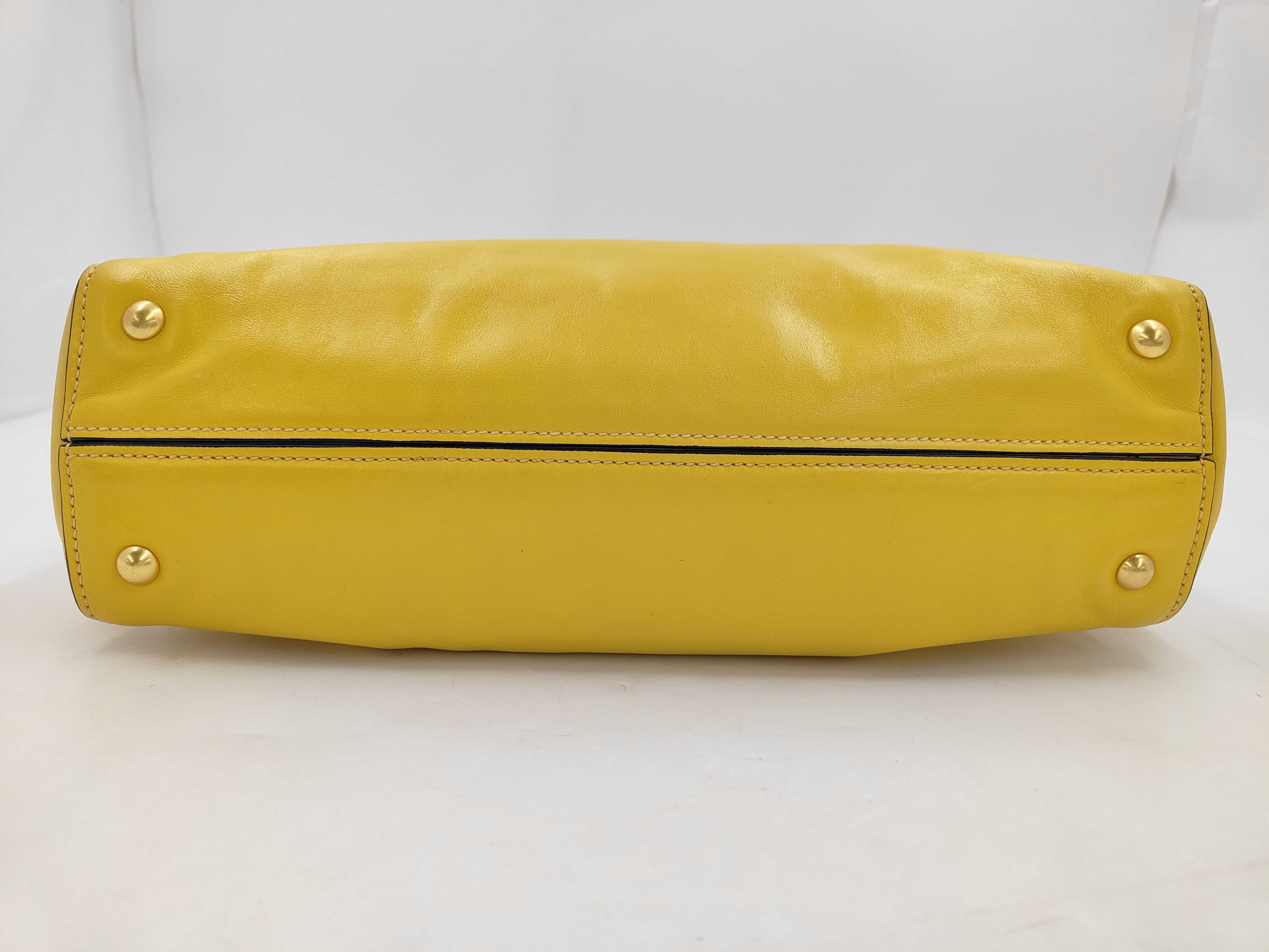 leather yellow tote bag — view 7