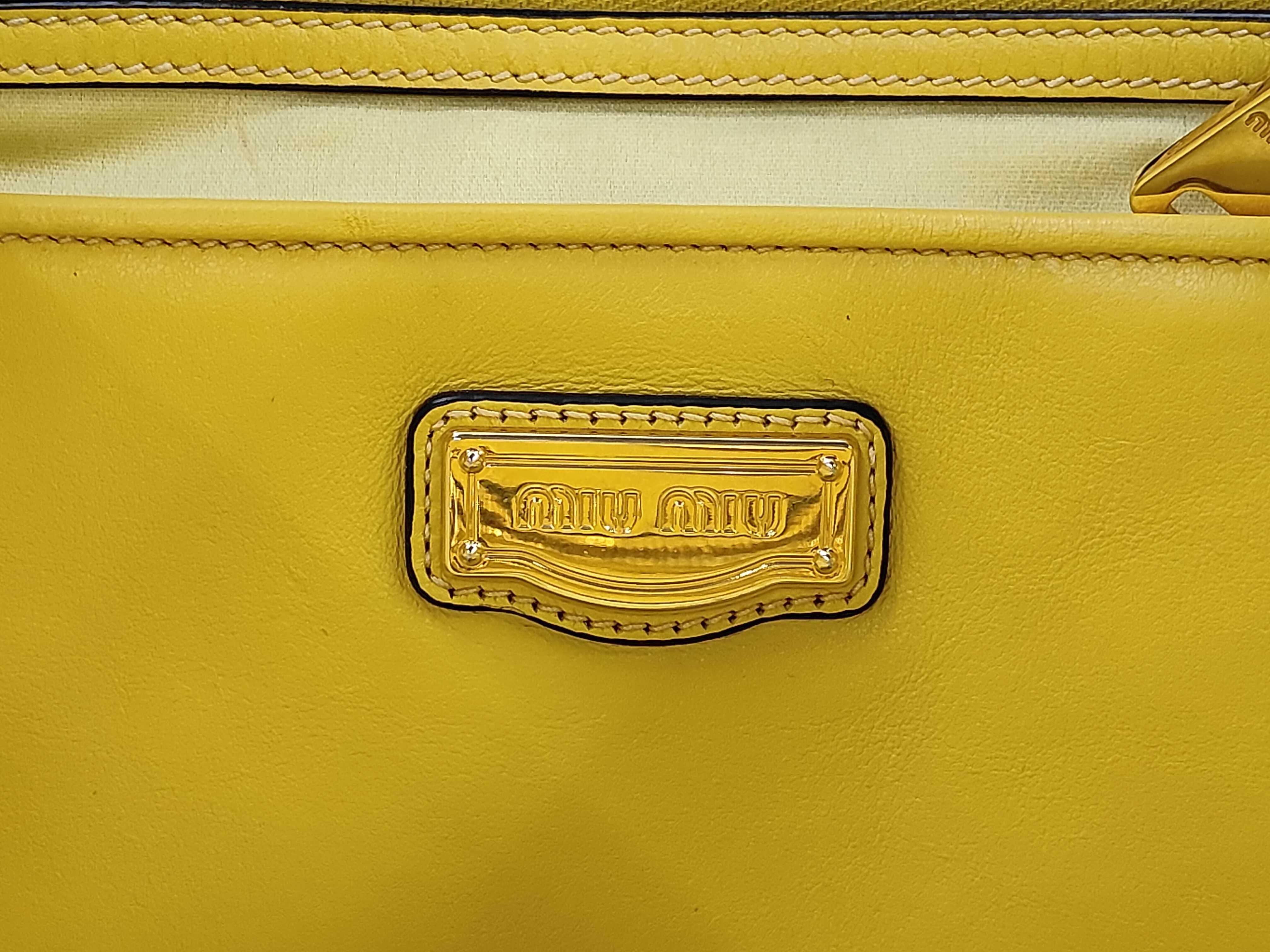 leather yellow tote bag — view 9