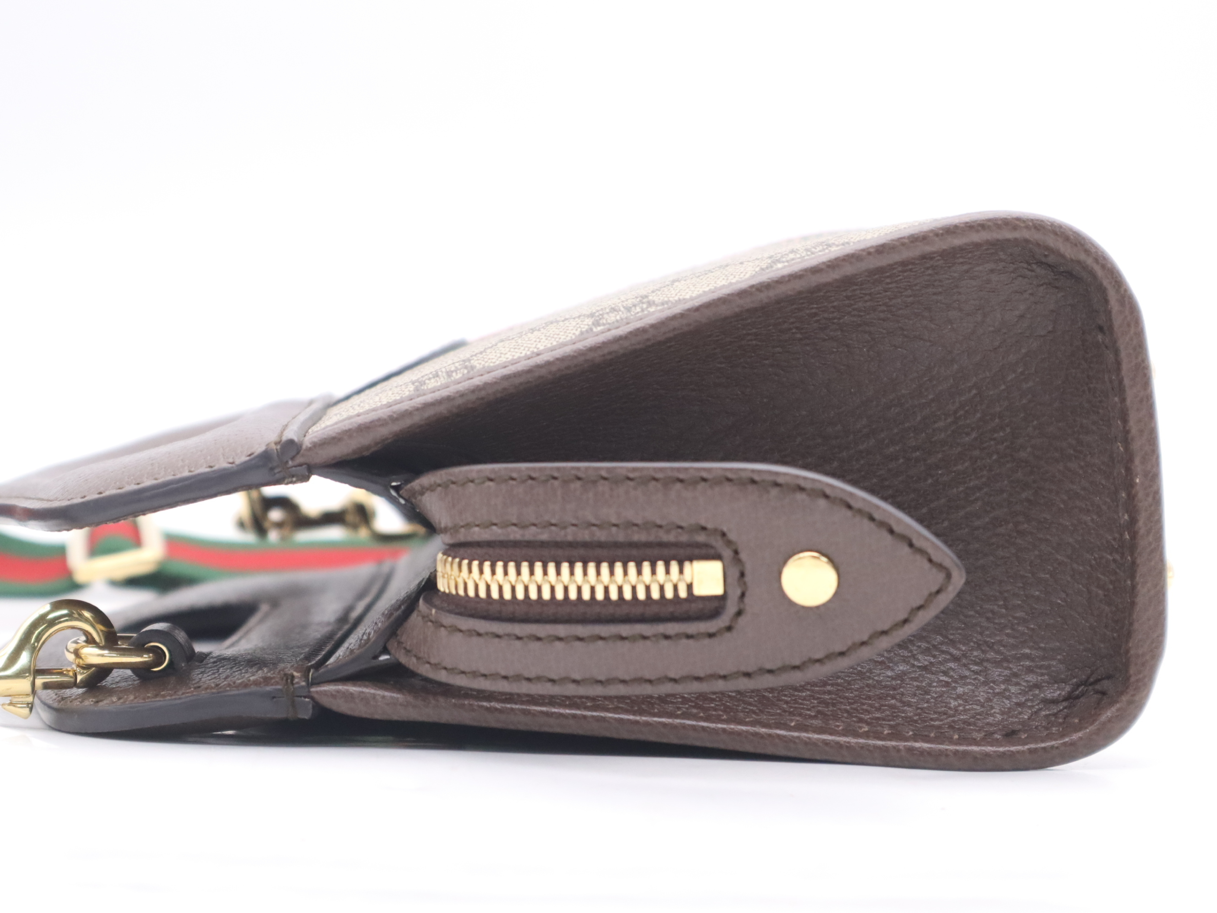 693724 GG Supreme Ophidia 2-Way Handbag, Sherry Line, Beige/Brown, with Shoulder Strap — view 3