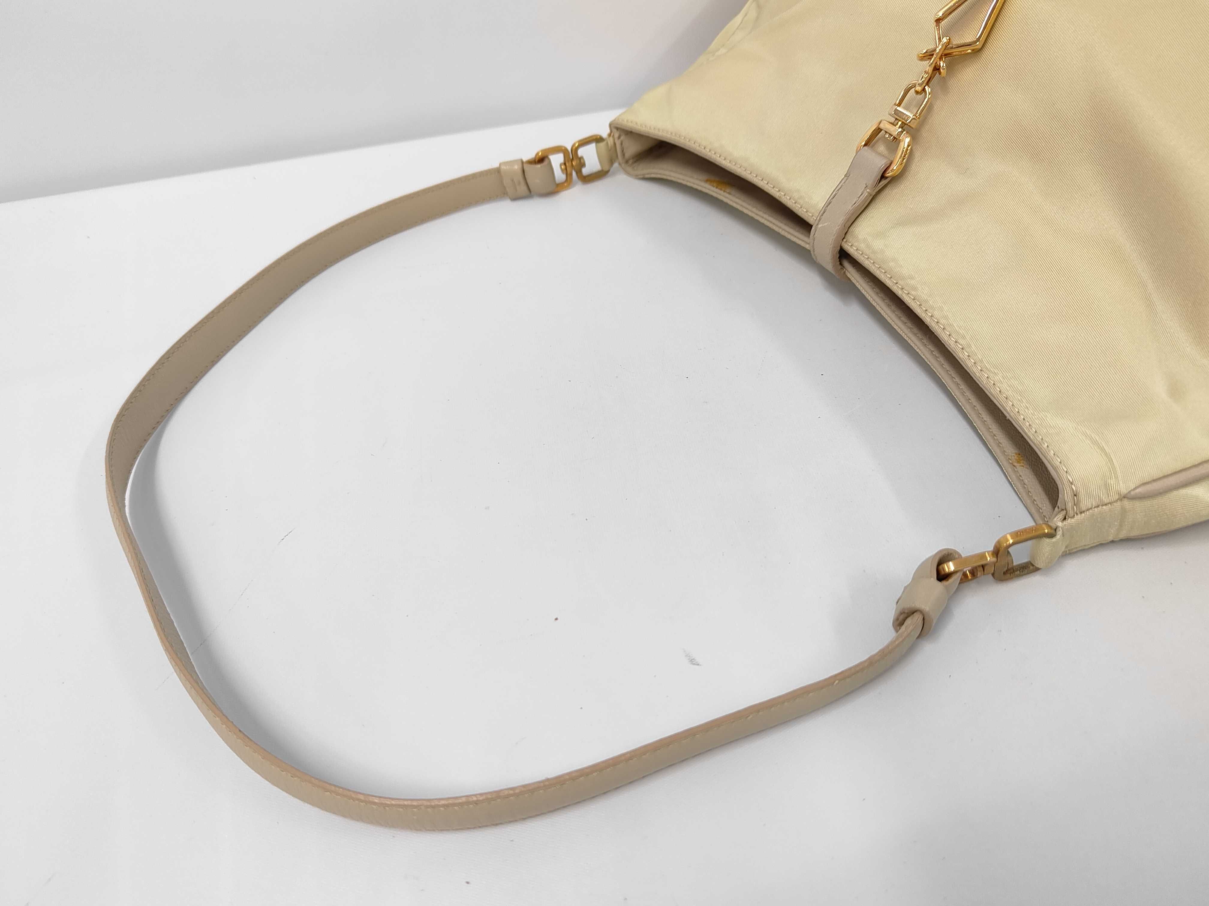 Nylon One-Shoulder Bag, Beige — view 5