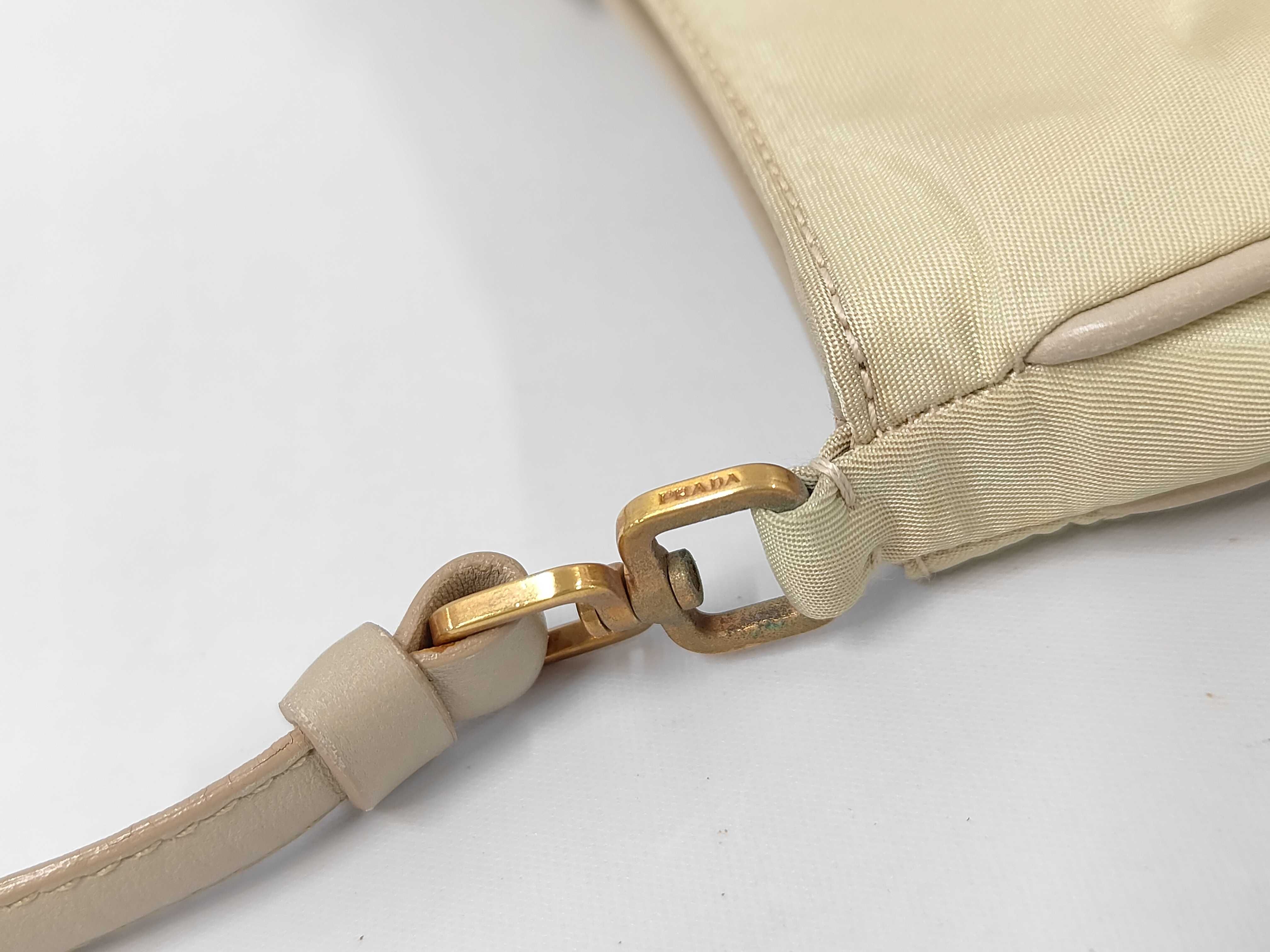 Nylon One-Shoulder Bag, Beige — view 6