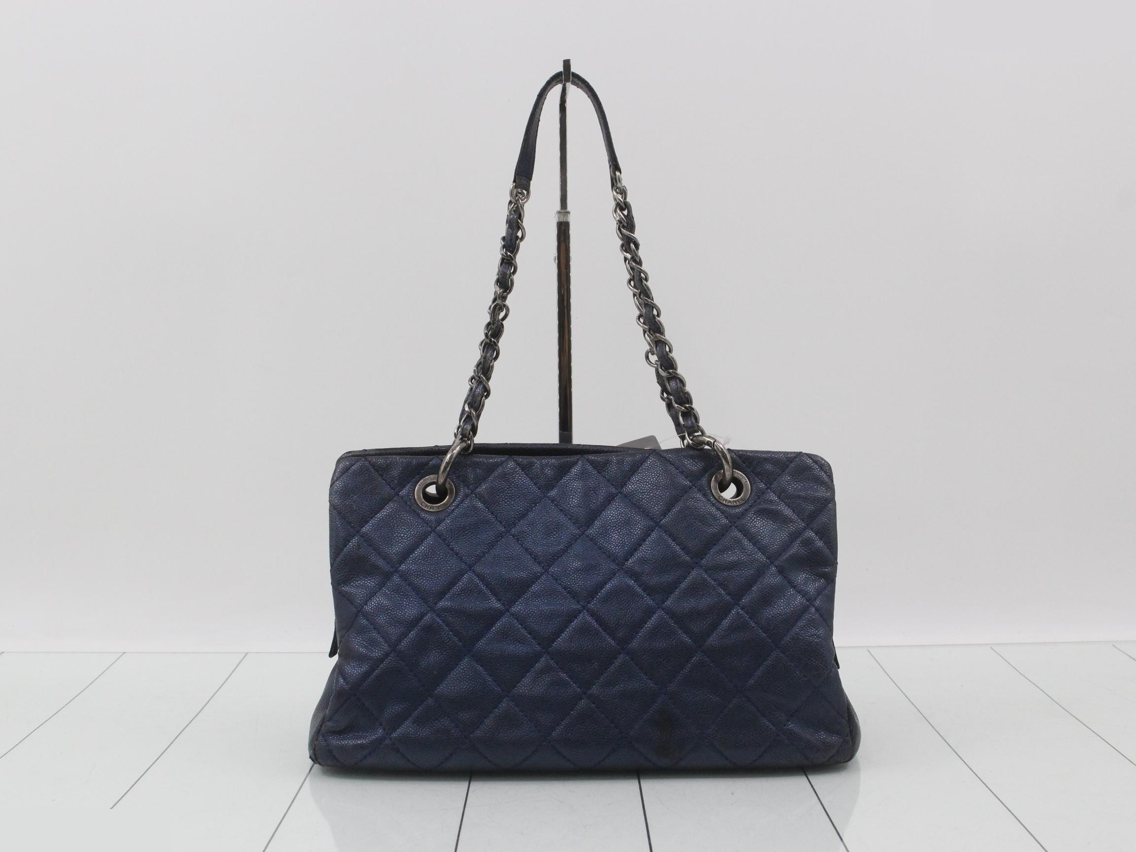 Coco Charm Caviar Skin Matelassé Double Chain Shoulder Bag — view 2