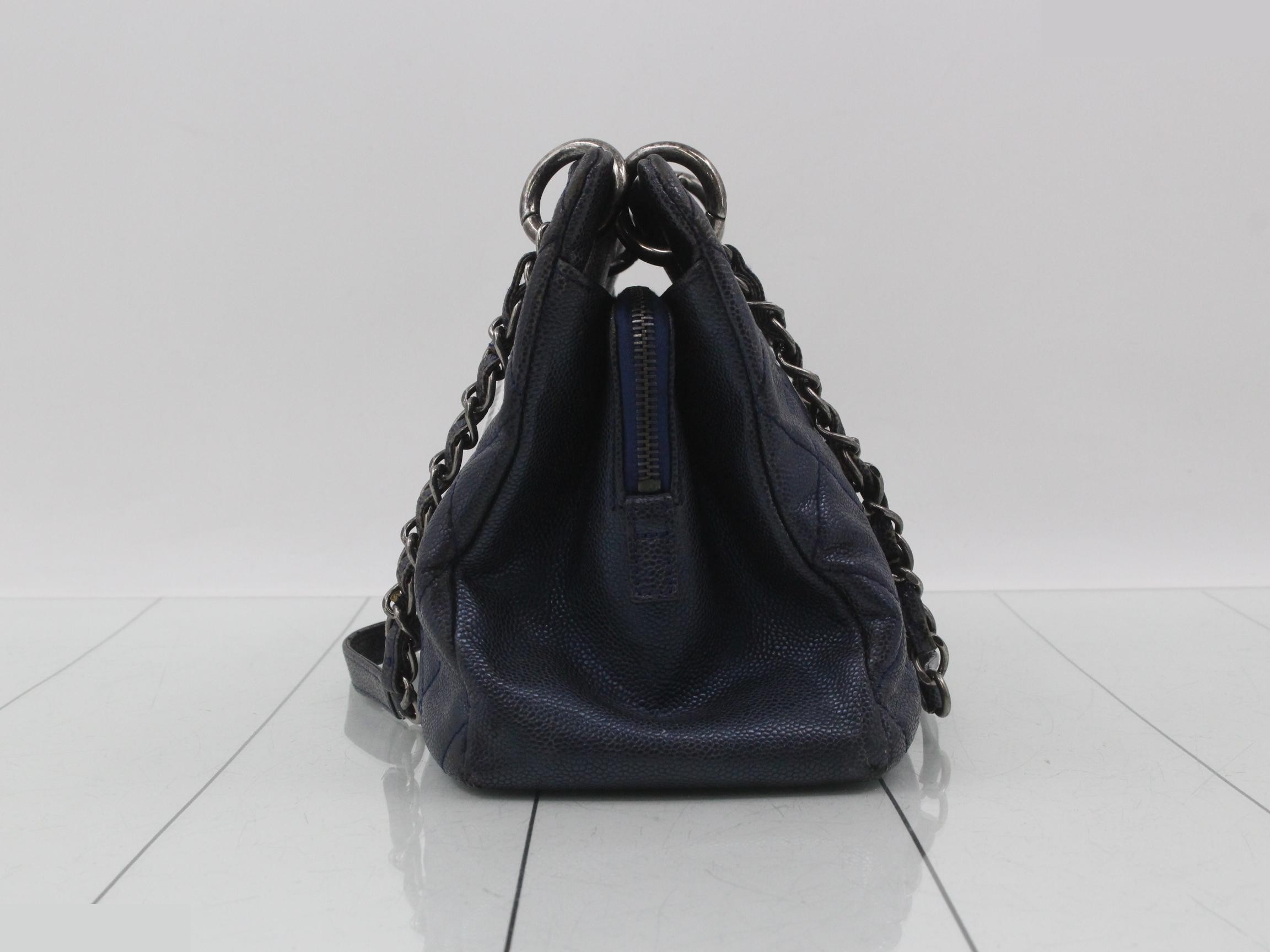 Coco Charm Caviar Skin Matelassé Double Chain Shoulder Bag — view 3