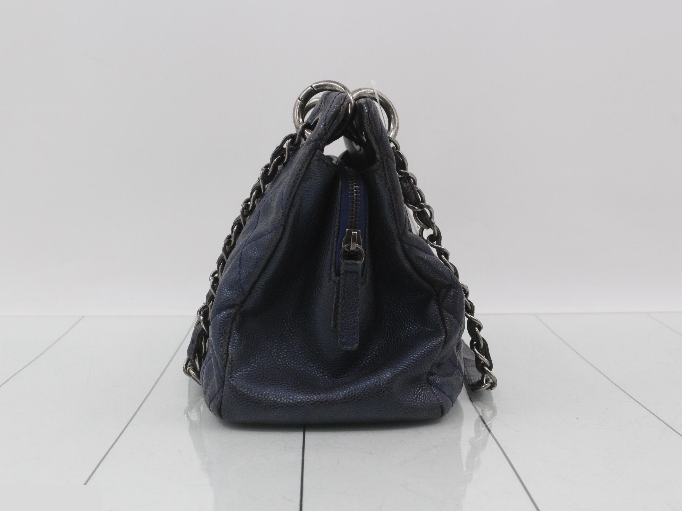 Coco Charm Caviar Skin Matelassé Double Chain Shoulder Bag — view 4