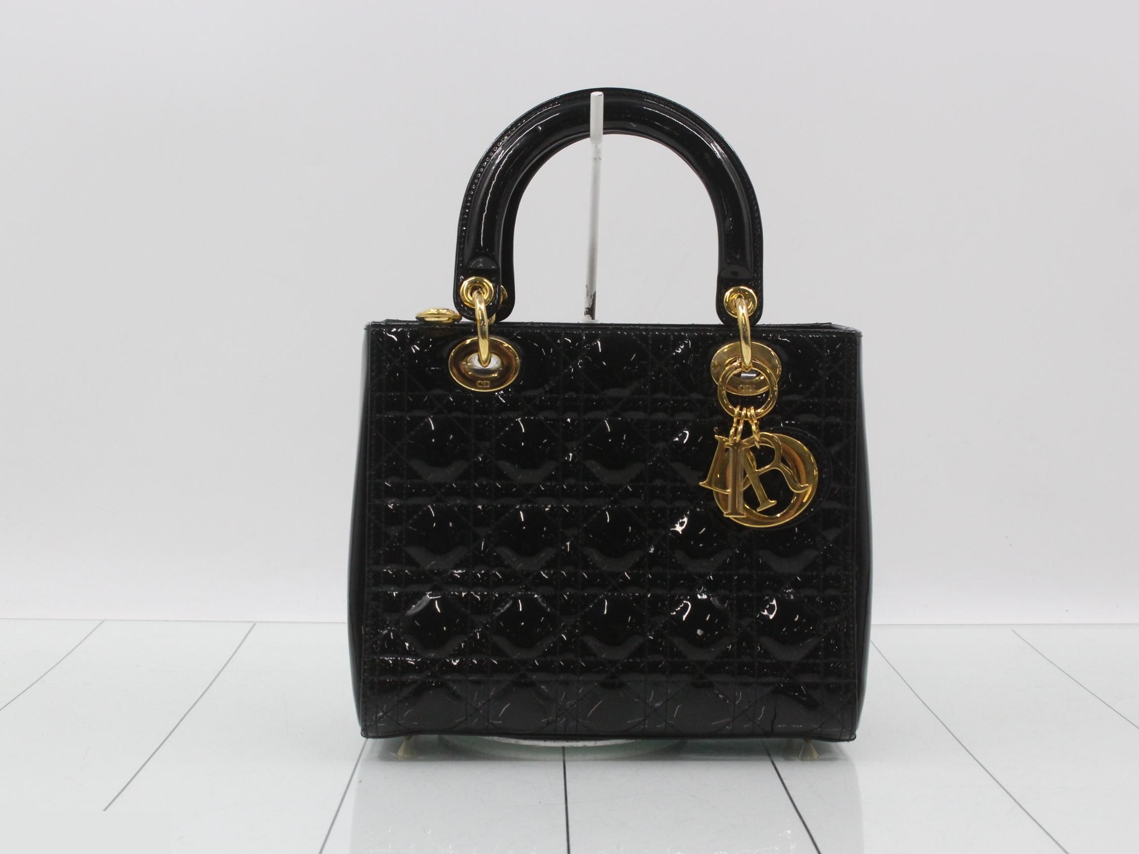 Lady Dior Cannage 2-Way Black Shoulder/Handbag