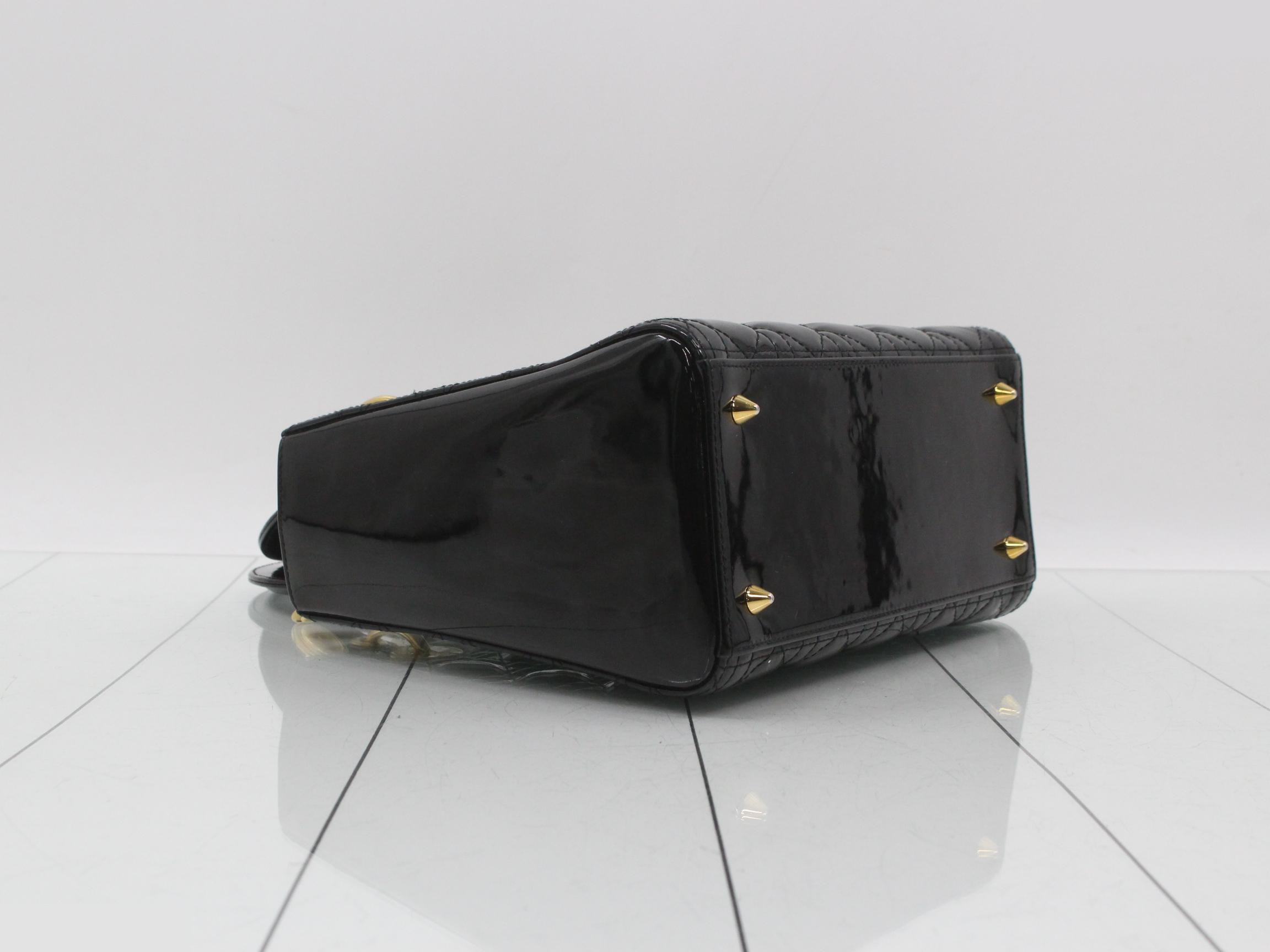 Lady Dior Cannage 2-Way Black Shoulder/Handbag — view 5