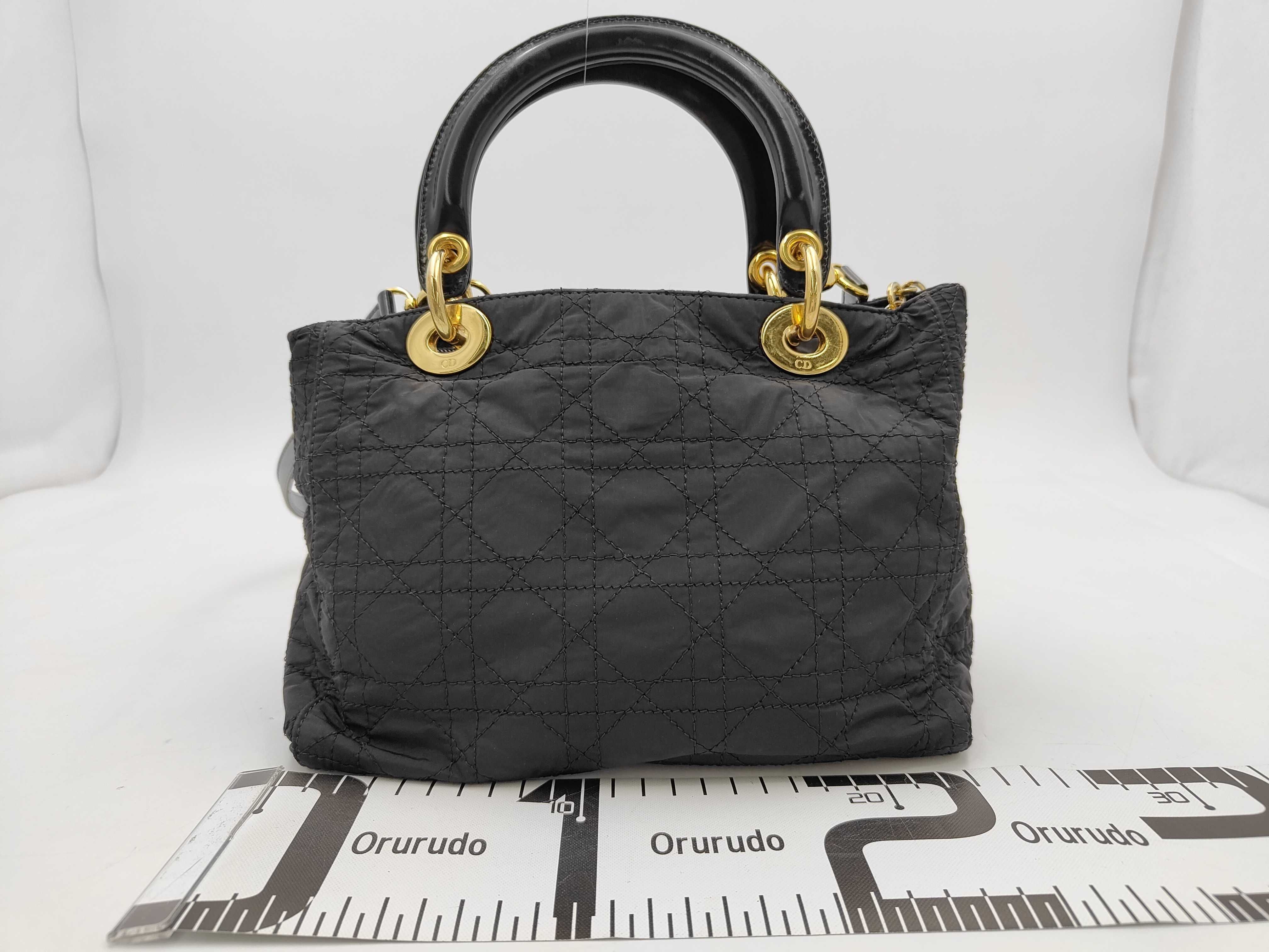 Nylon Cannage Handbag, Black — view 2