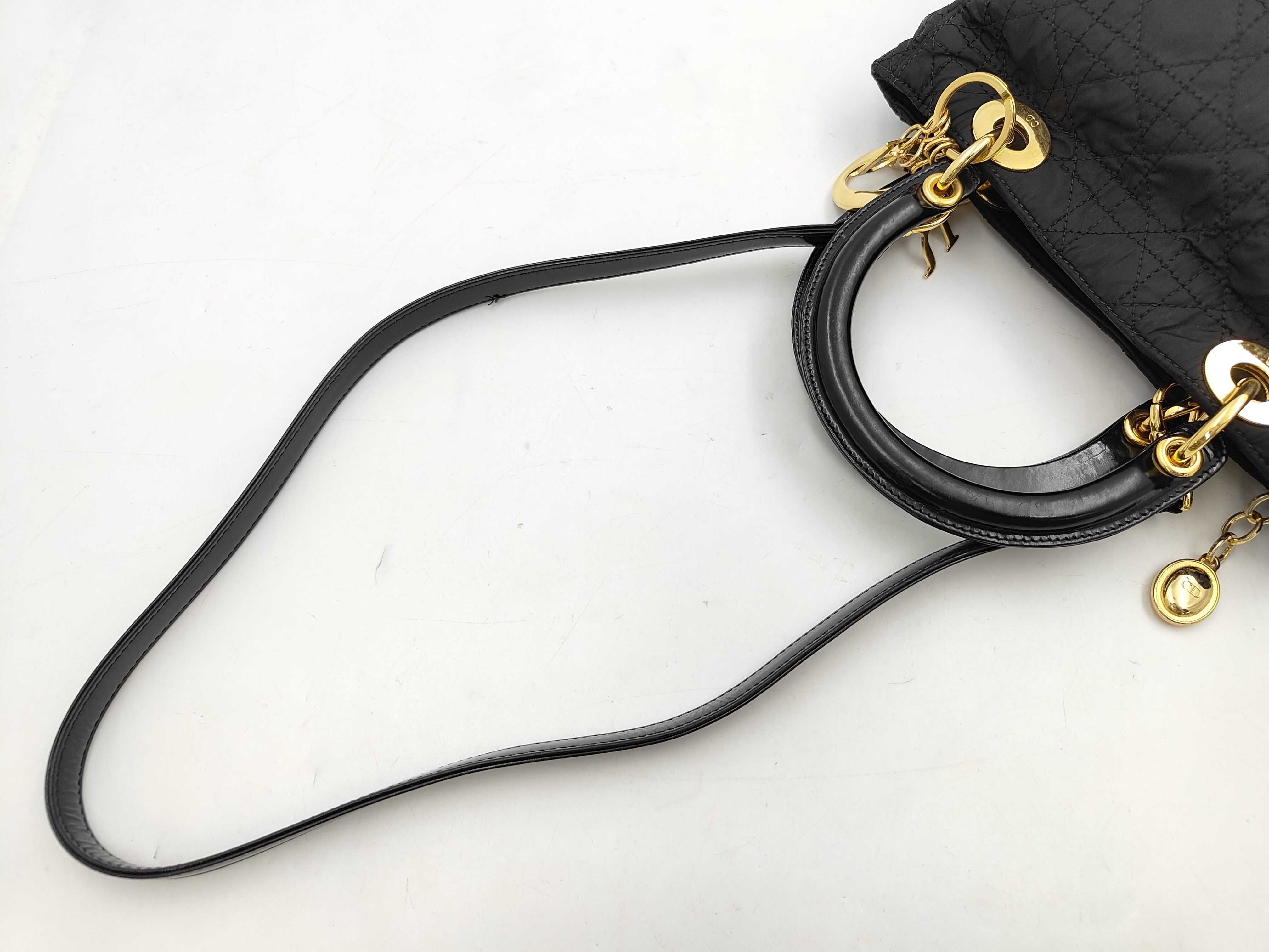 Nylon Cannage Handbag, Black — view 5