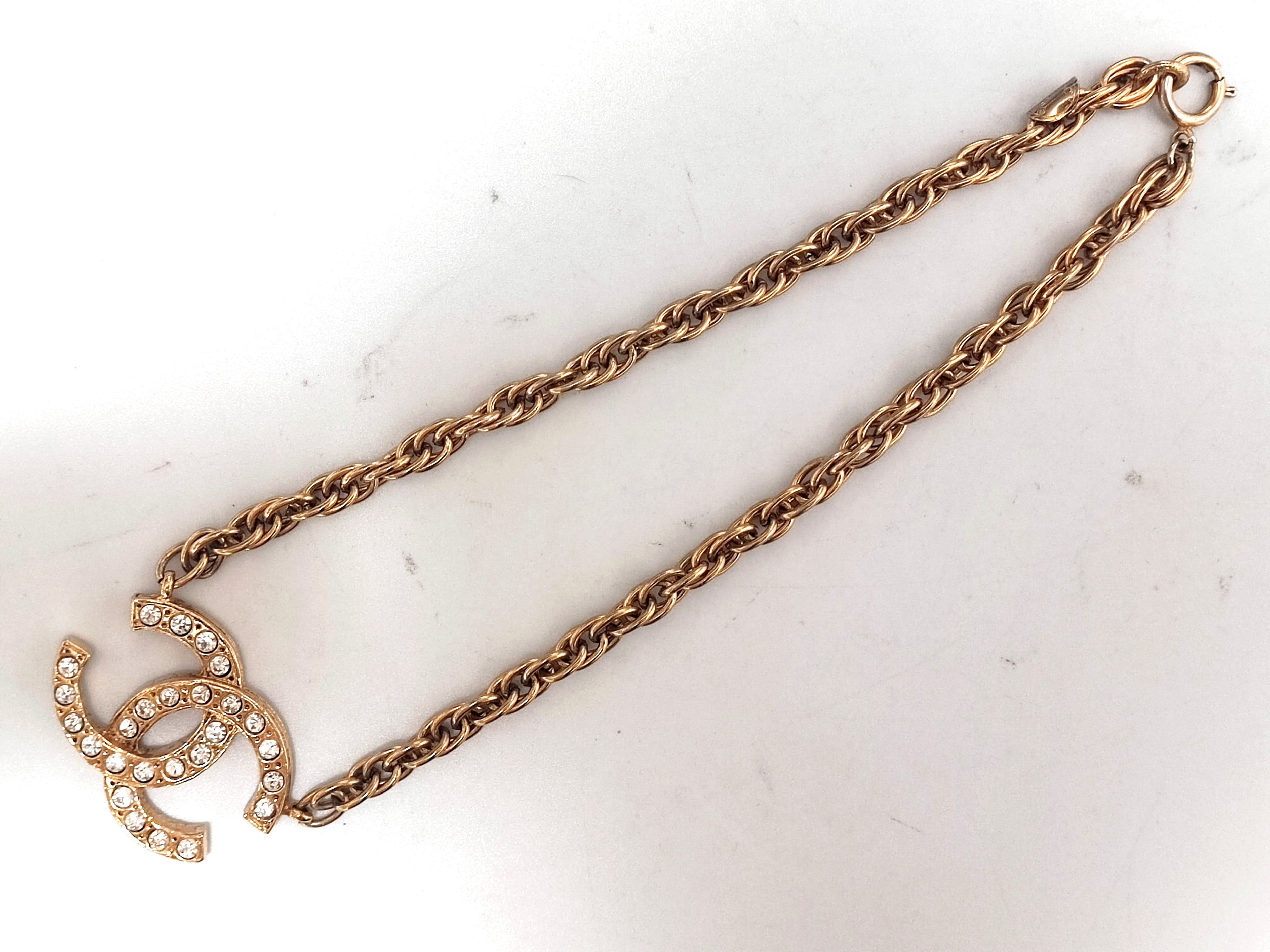 Big Coco Mark Rhinestone Double-Sided Necklace — view 8