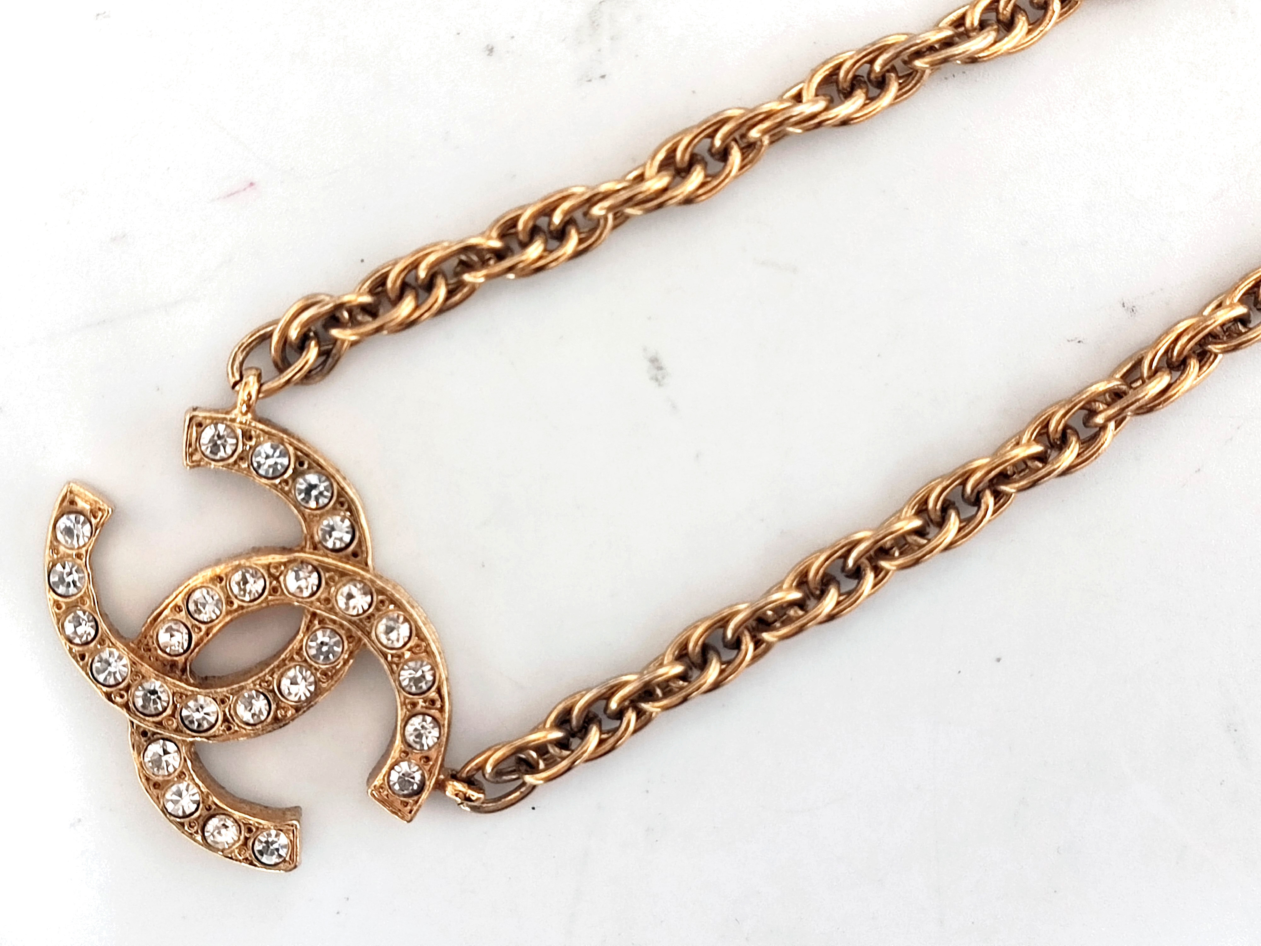 Big Coco Mark Rhinestone Double-Sided Necklace — view 9