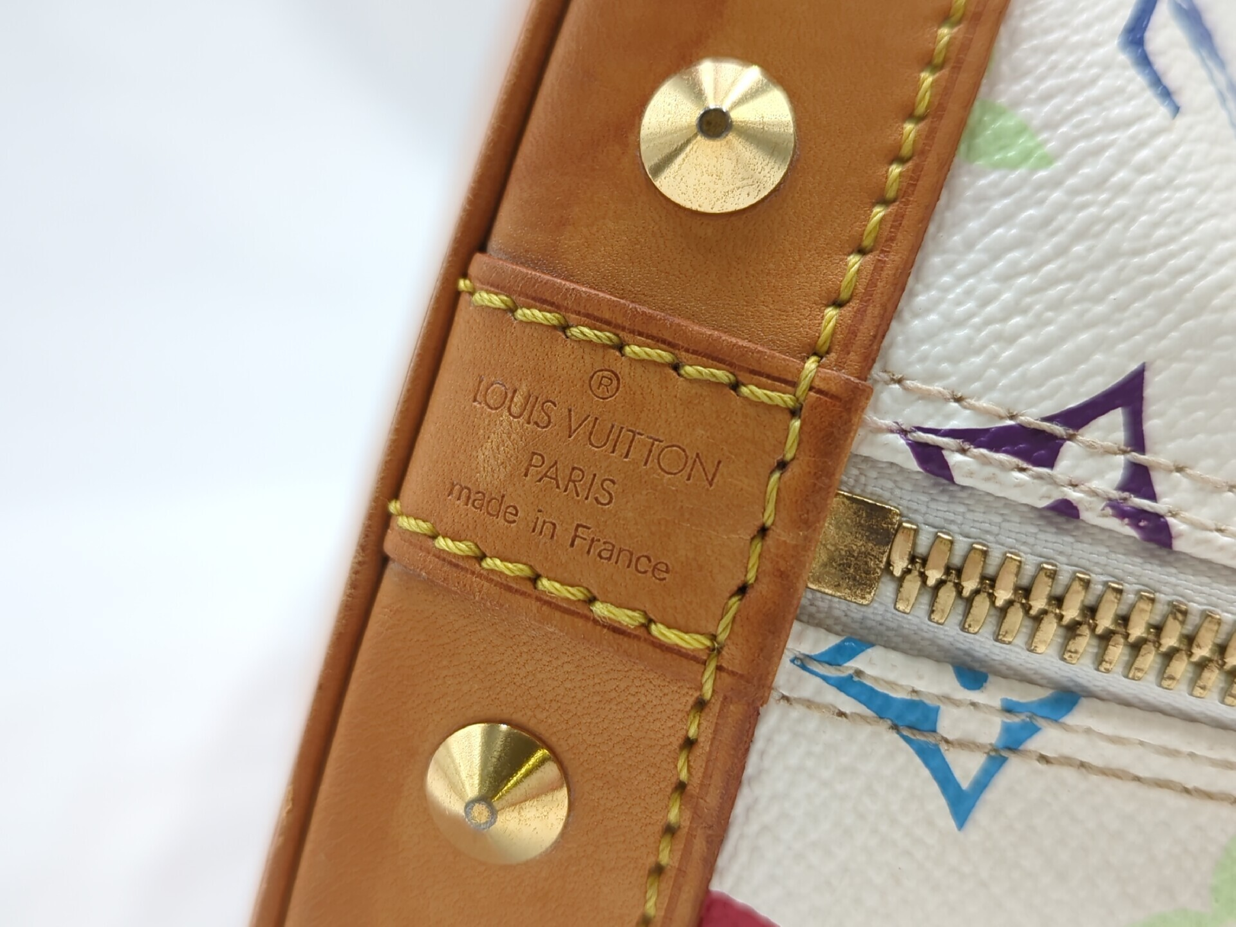 M40443 Monogram Multicolor Alma PM Blanc Handbag — view 12