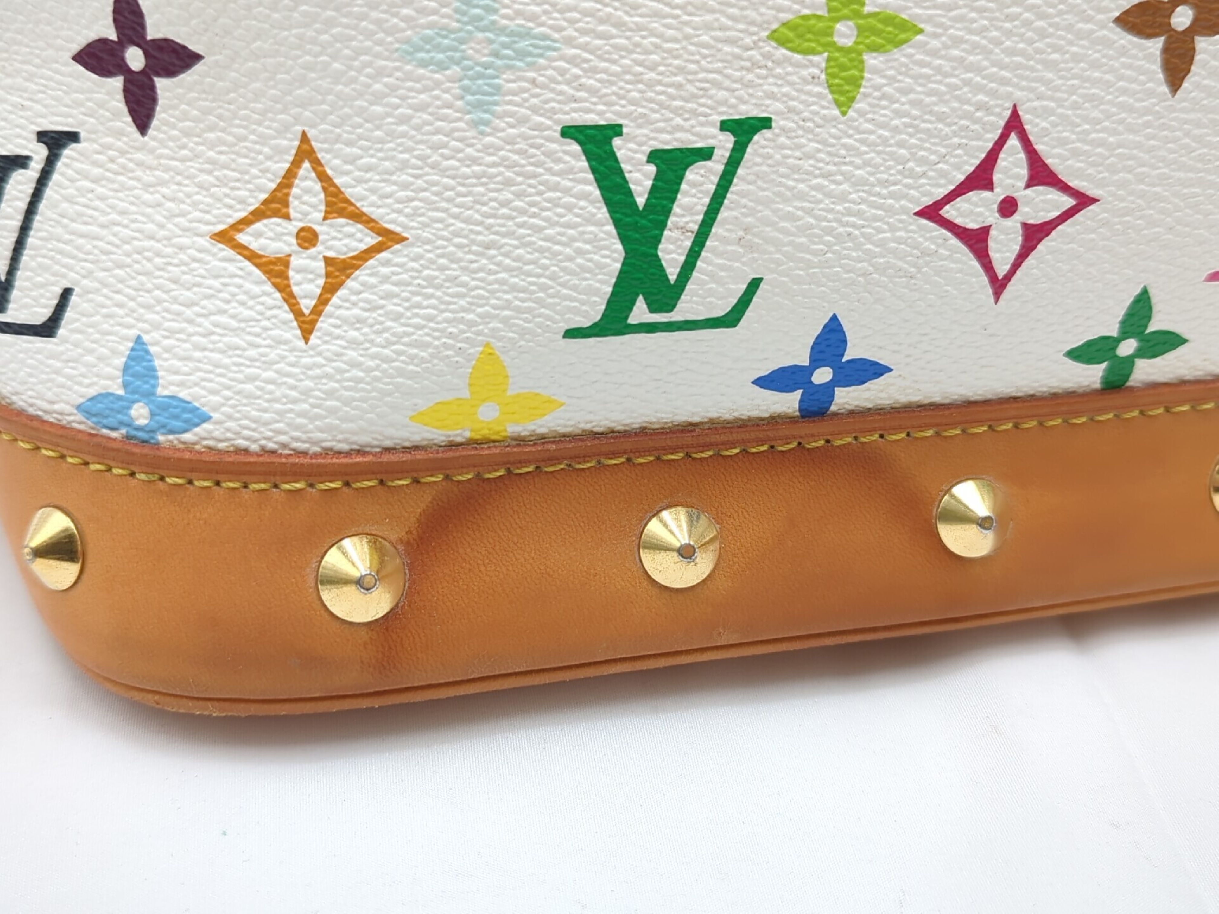 M40443 Monogram Multicolor Alma PM Blanc Handbag — view 14