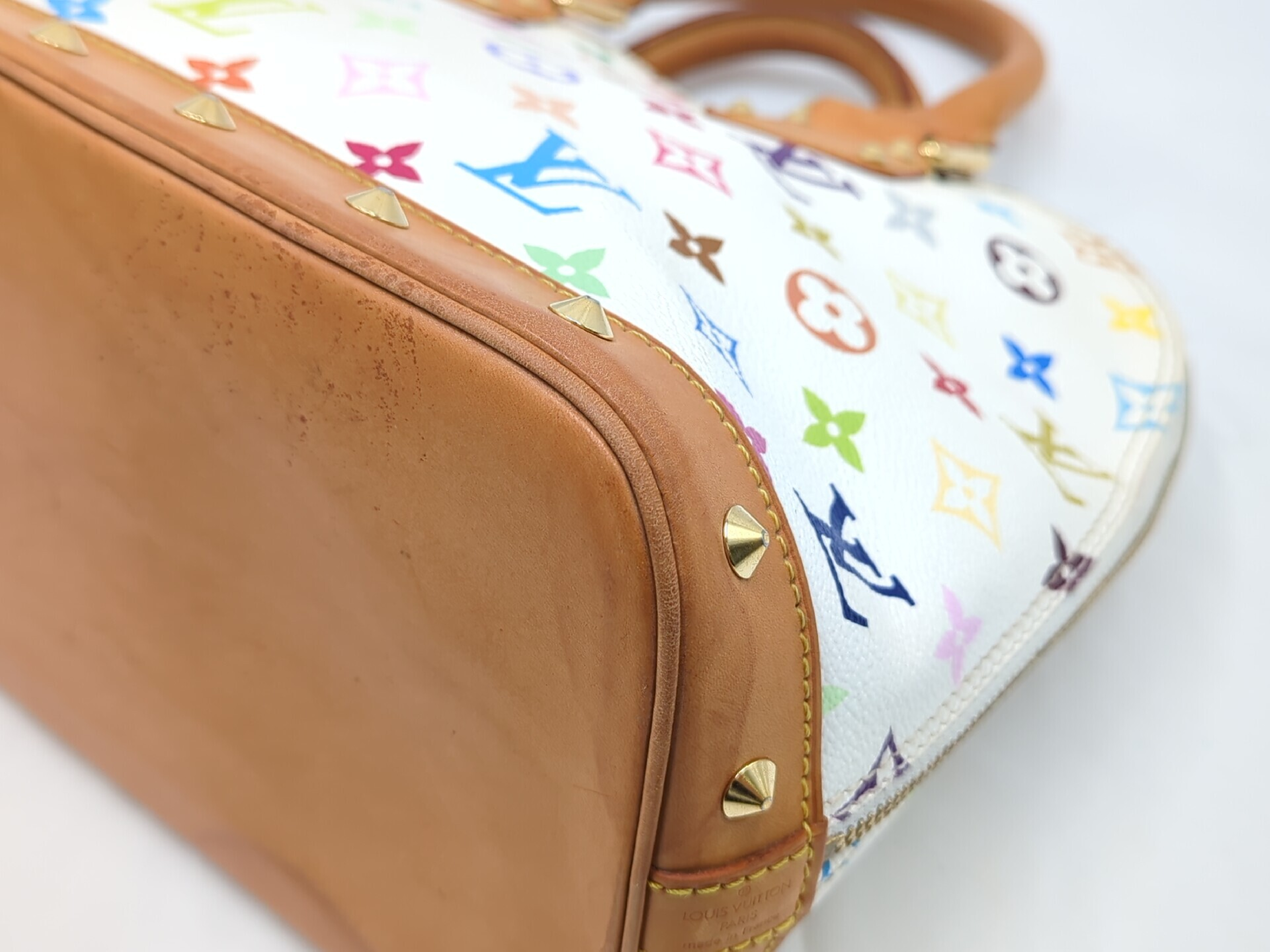 M40443 Monogram Multicolor Alma PM Blanc Handbag — view 4