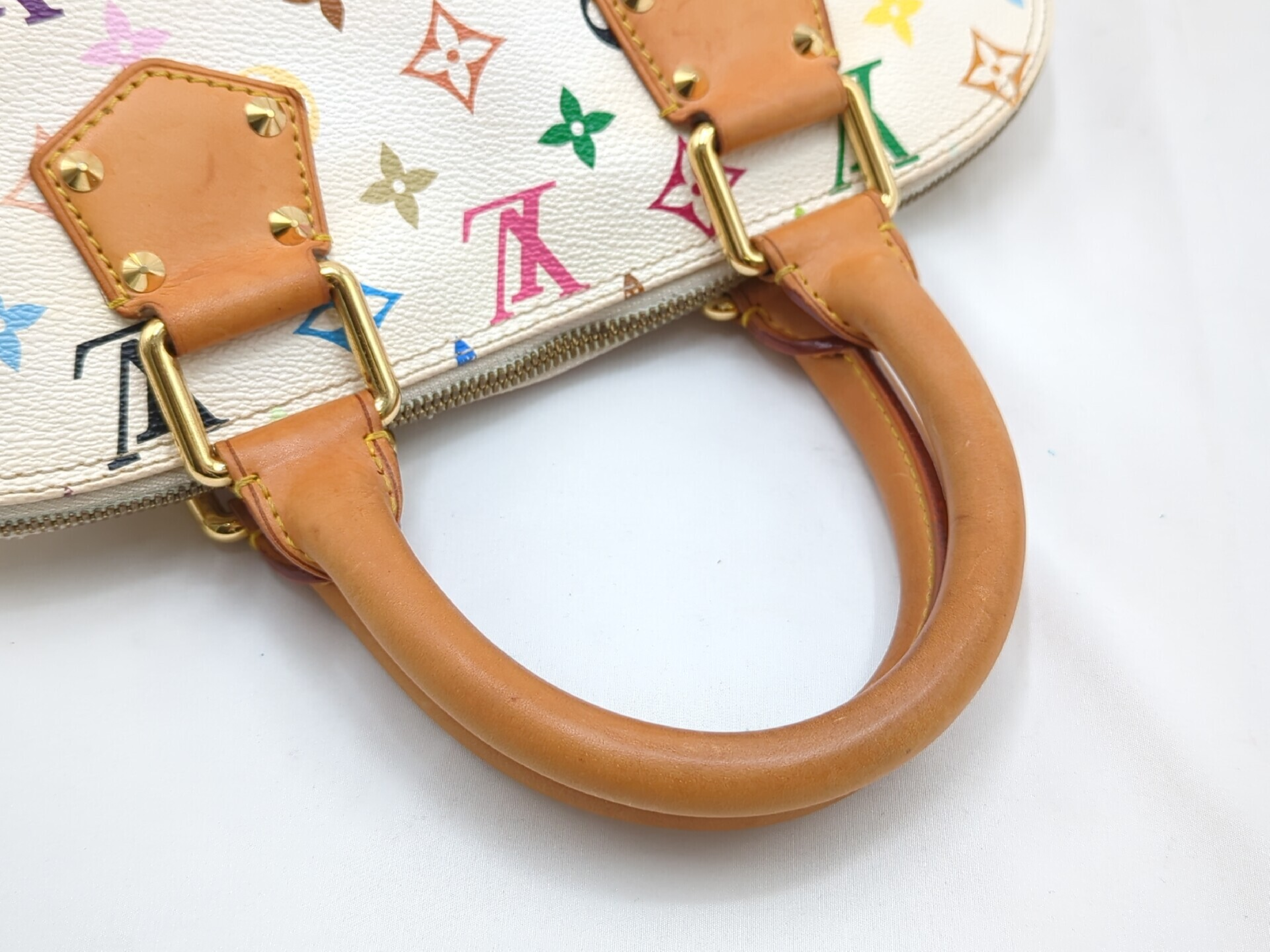 M40443 Monogram Multicolor Alma PM Blanc Handbag — view 6
