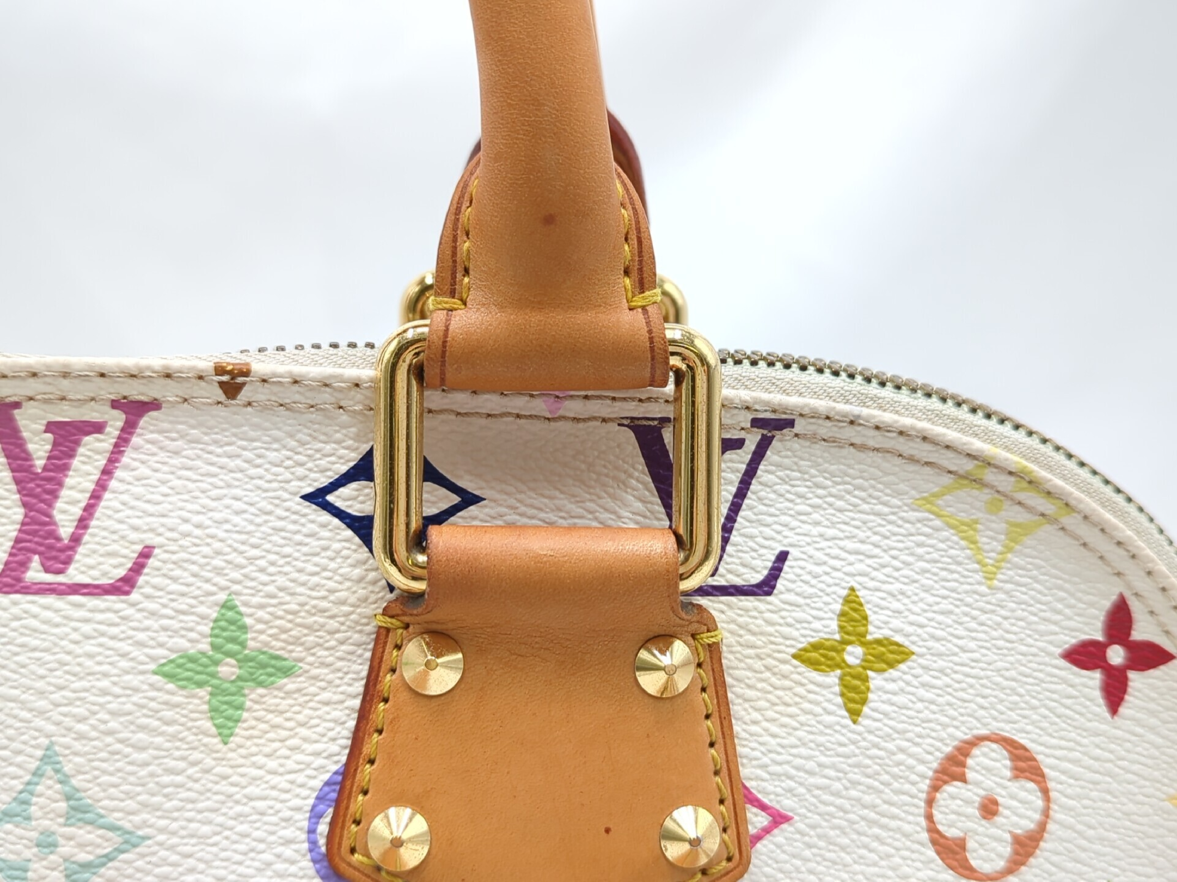M40443 Monogram Multicolor Alma PM Blanc Handbag — view 8