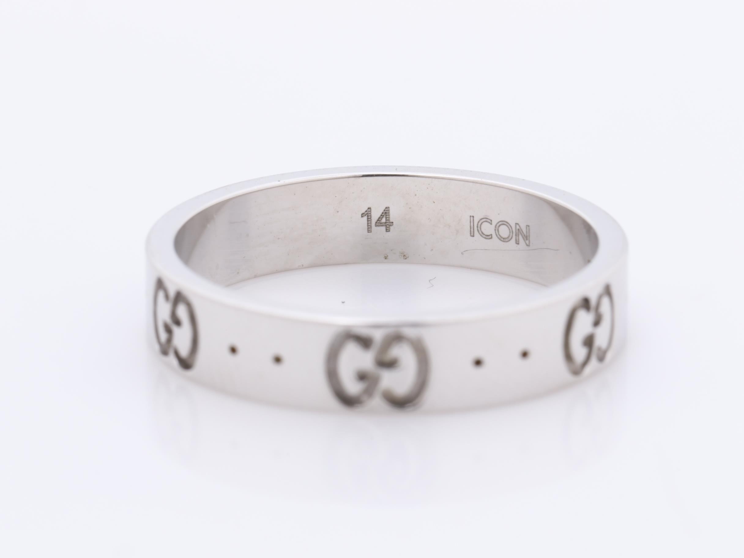 K18WG ICON ring, 4mm width, size 14 (approx. US size 13), 4g — view 4