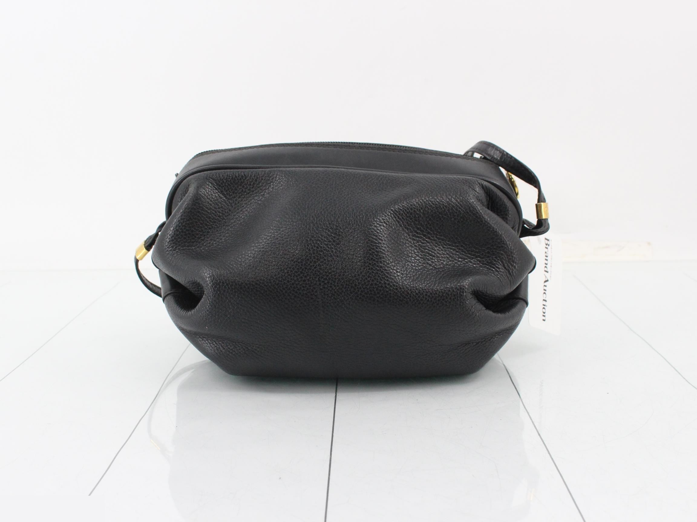 Interlocking Shoulder Bag, Leather, Black — view 2
