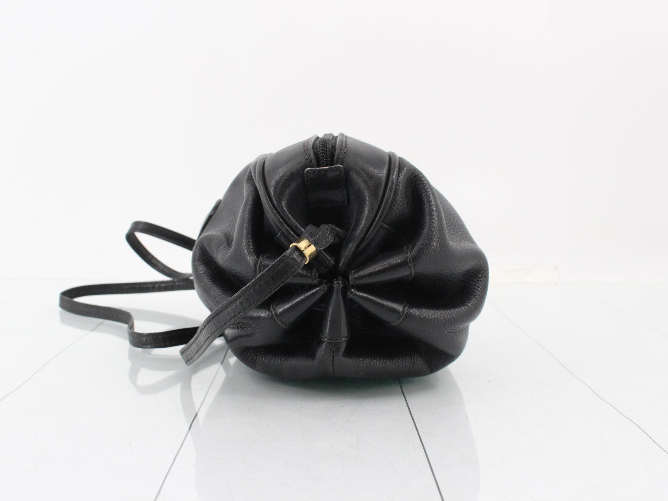 Interlocking Shoulder Bag, Leather, Black — view 3