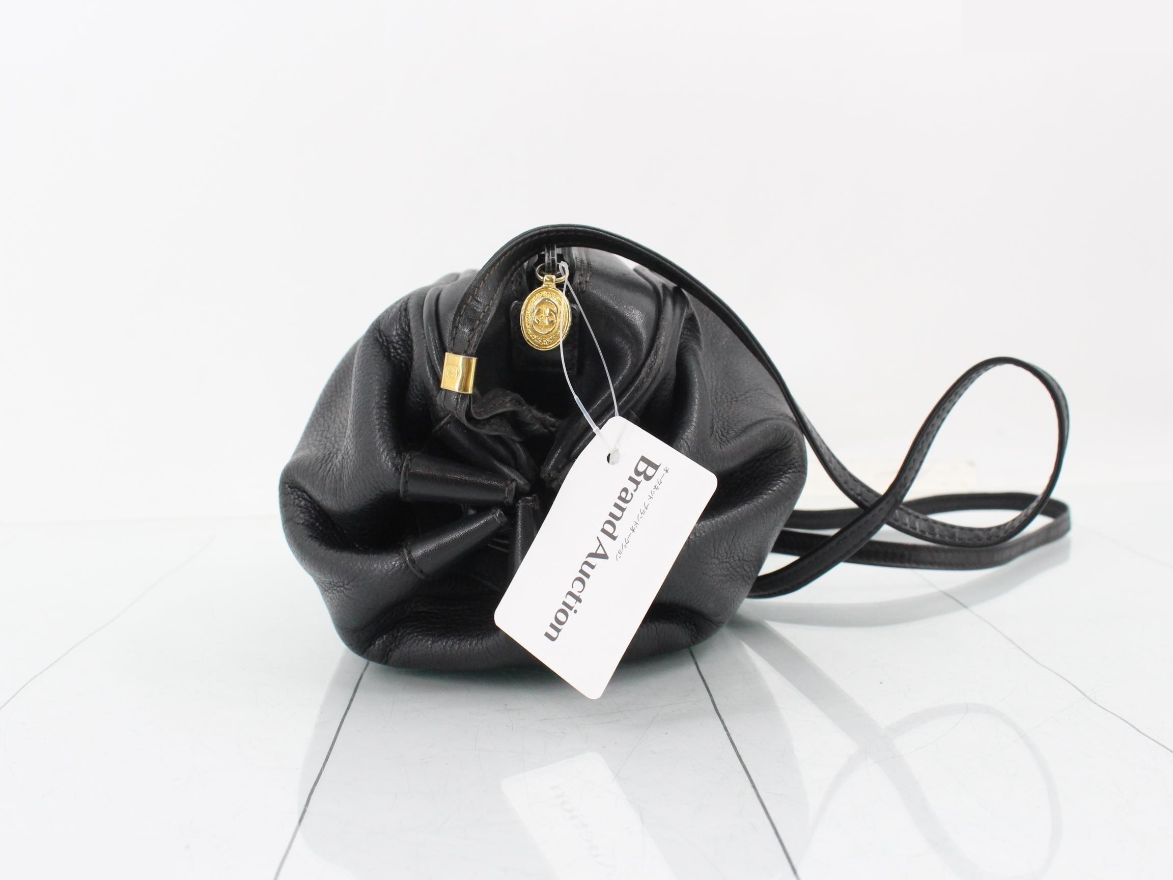 Interlocking Shoulder Bag, Leather, Black — view 4