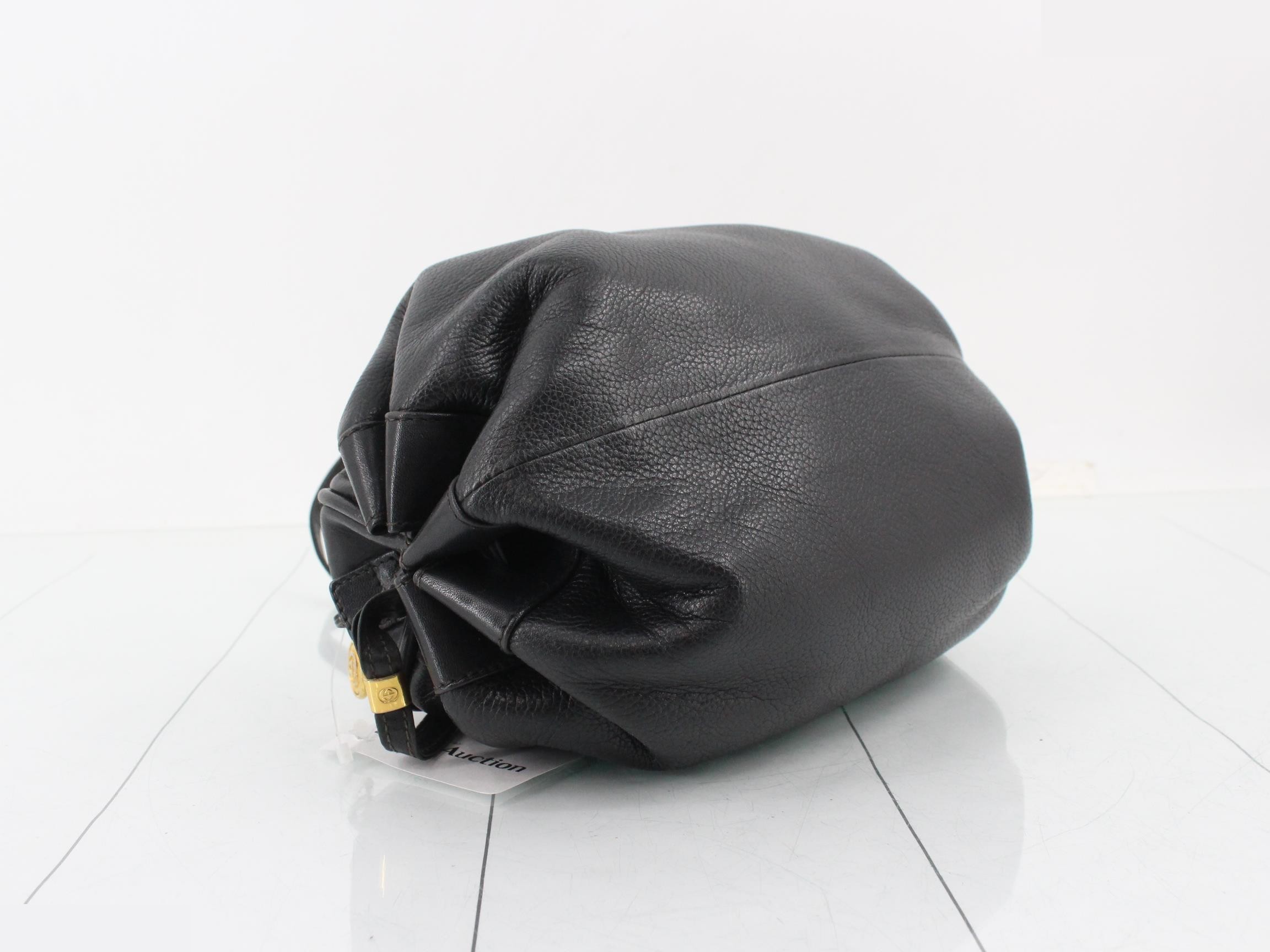 Interlocking Shoulder Bag, Leather, Black — view 5