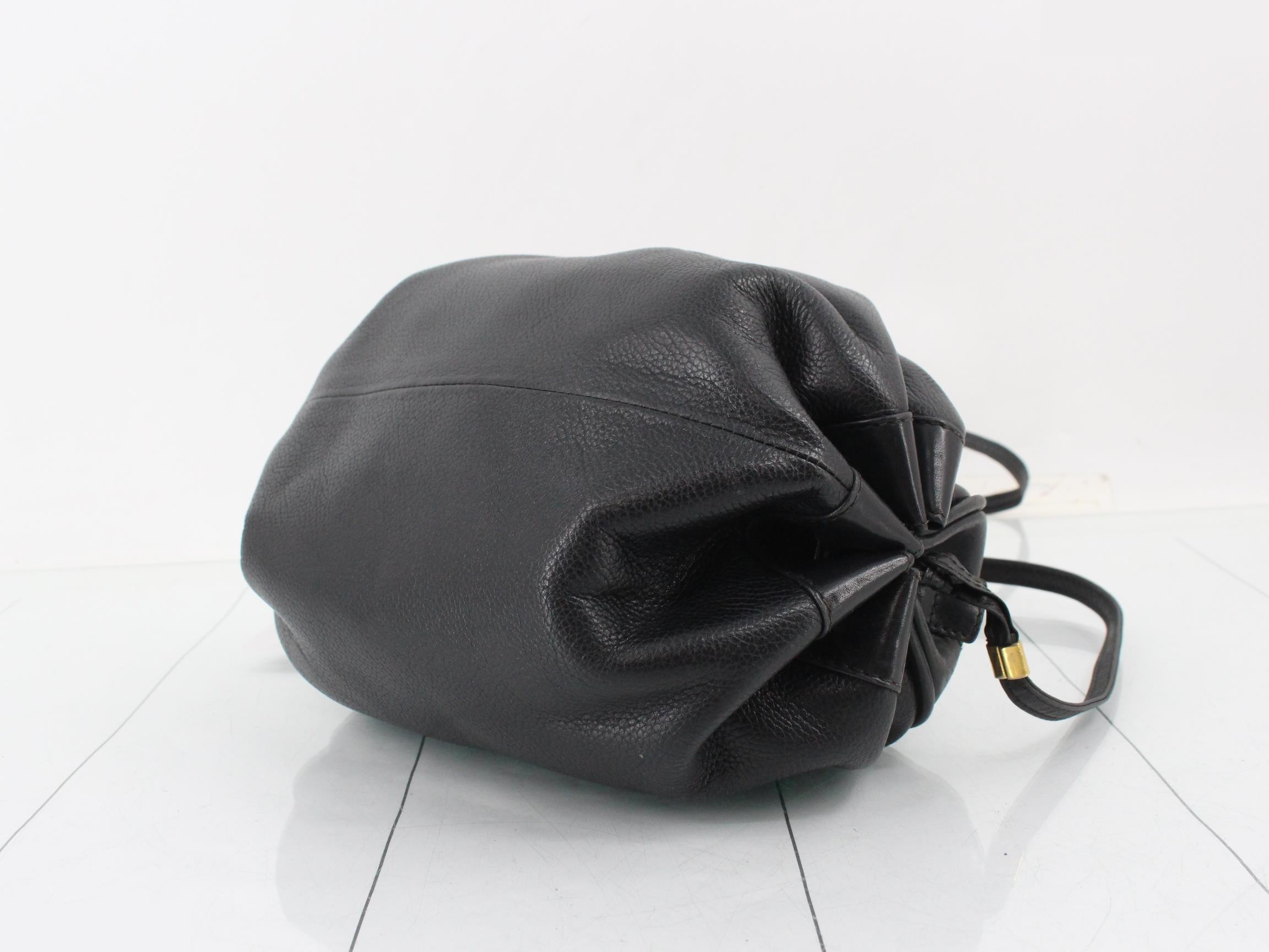 Interlocking Shoulder Bag, Leather, Black — view 6