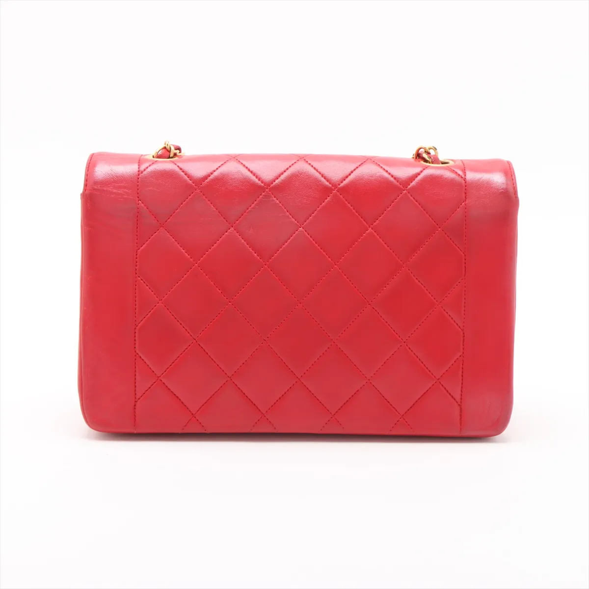 Matelasse Lambskin Single Flap Single Chain Bag Diana Flap Red Gold Hardware 2625435 2nd Edition — view 2