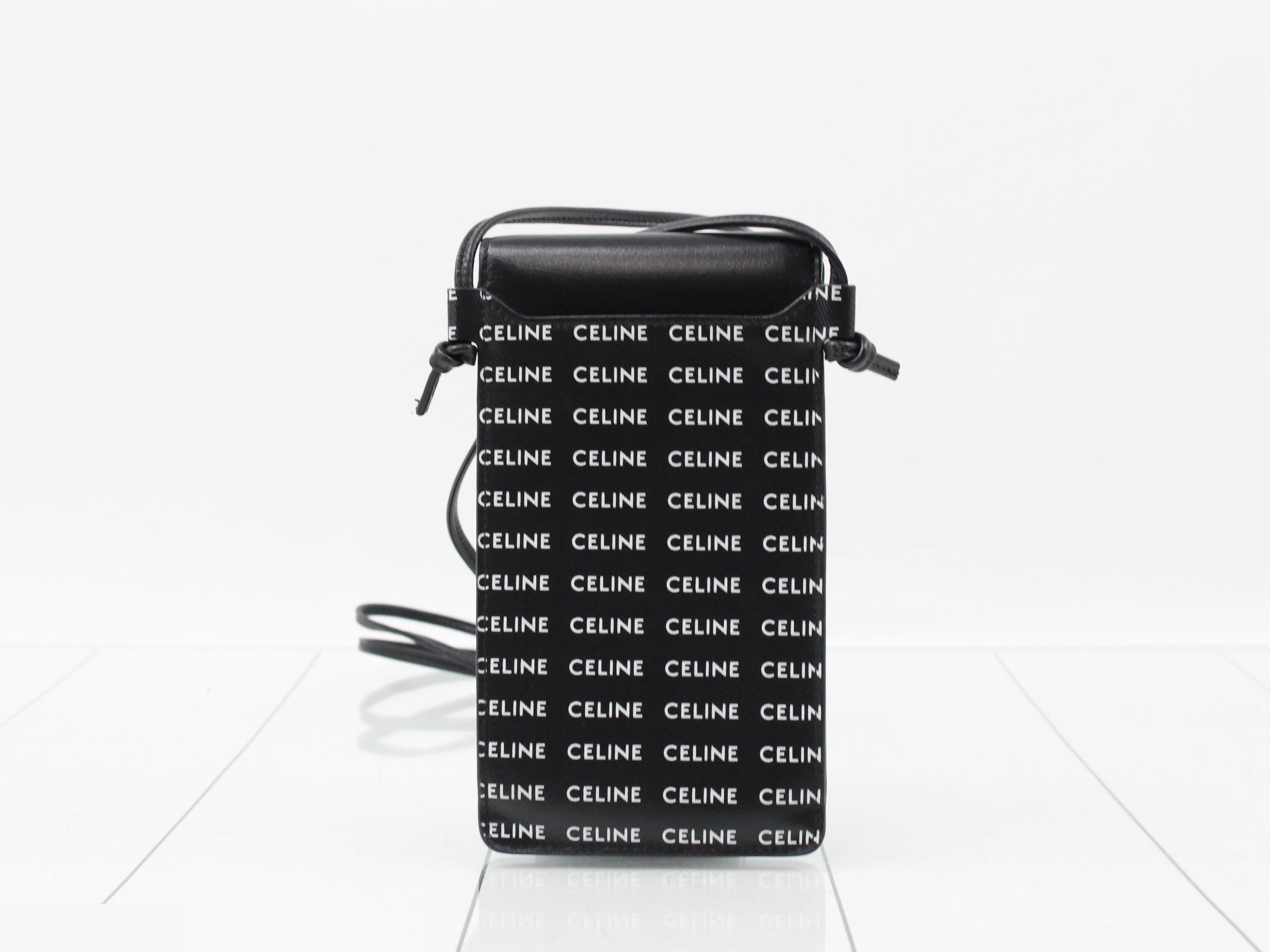 phone pouch/smartphone shoulder bag with logo, black, tag included. — view 2