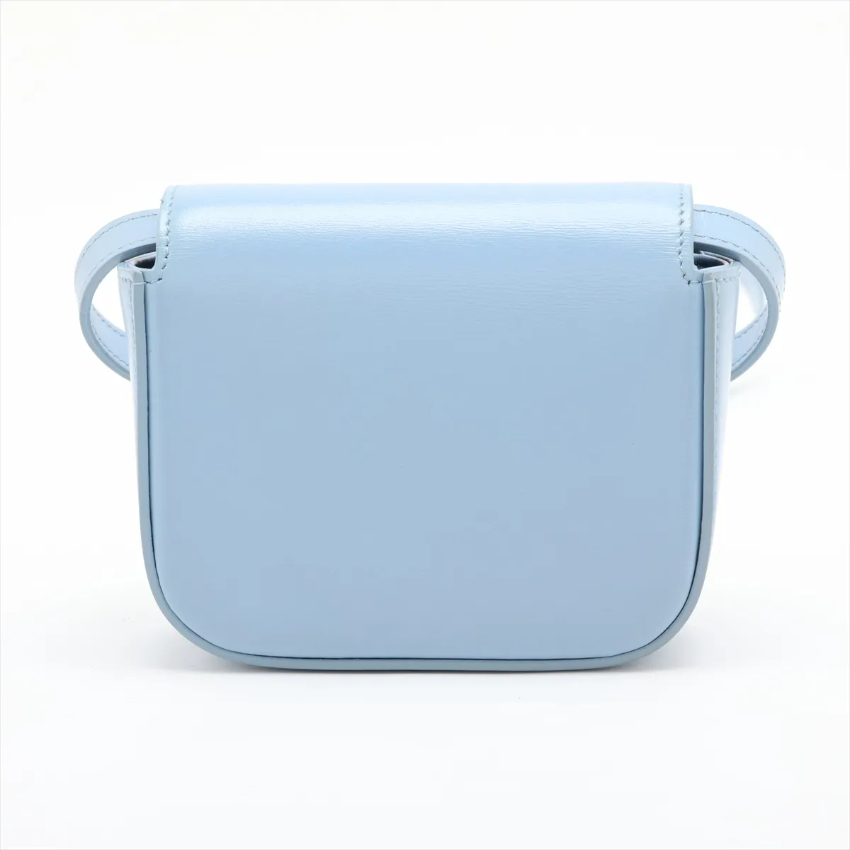 Mini Claude Leather Shoulder Bag, Light Blue — view 2