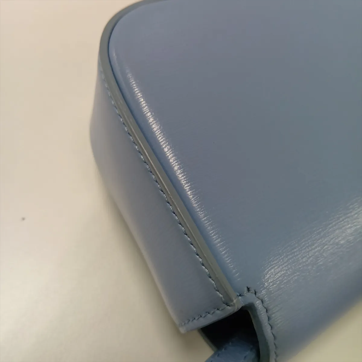 Mini Claude Leather Shoulder Bag, Light Blue — view 11