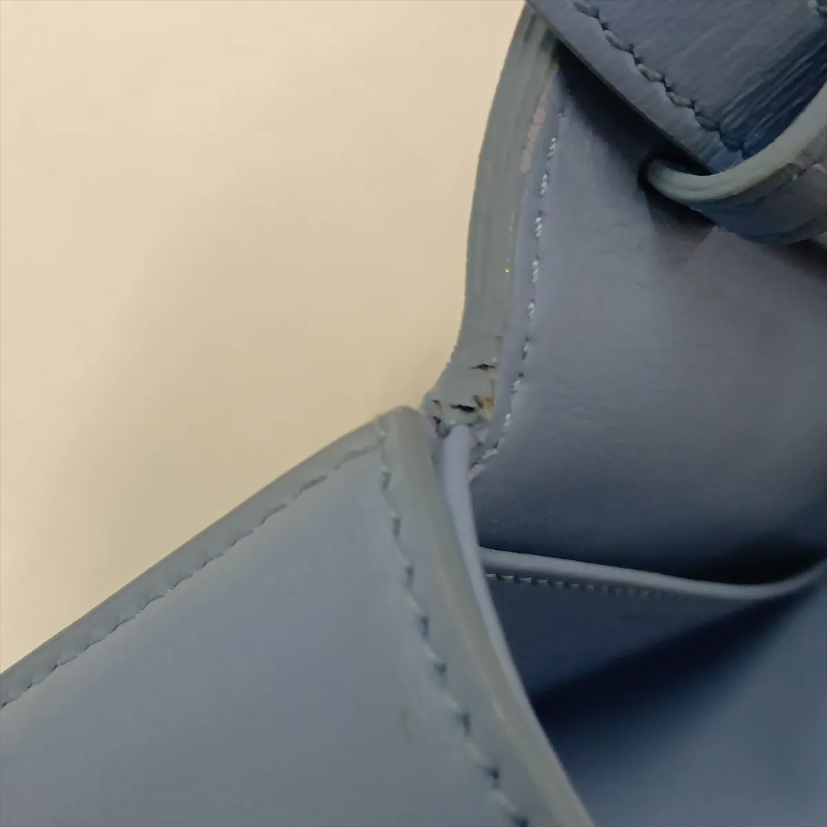 Mini Claude Leather Shoulder Bag, Light Blue — view 12