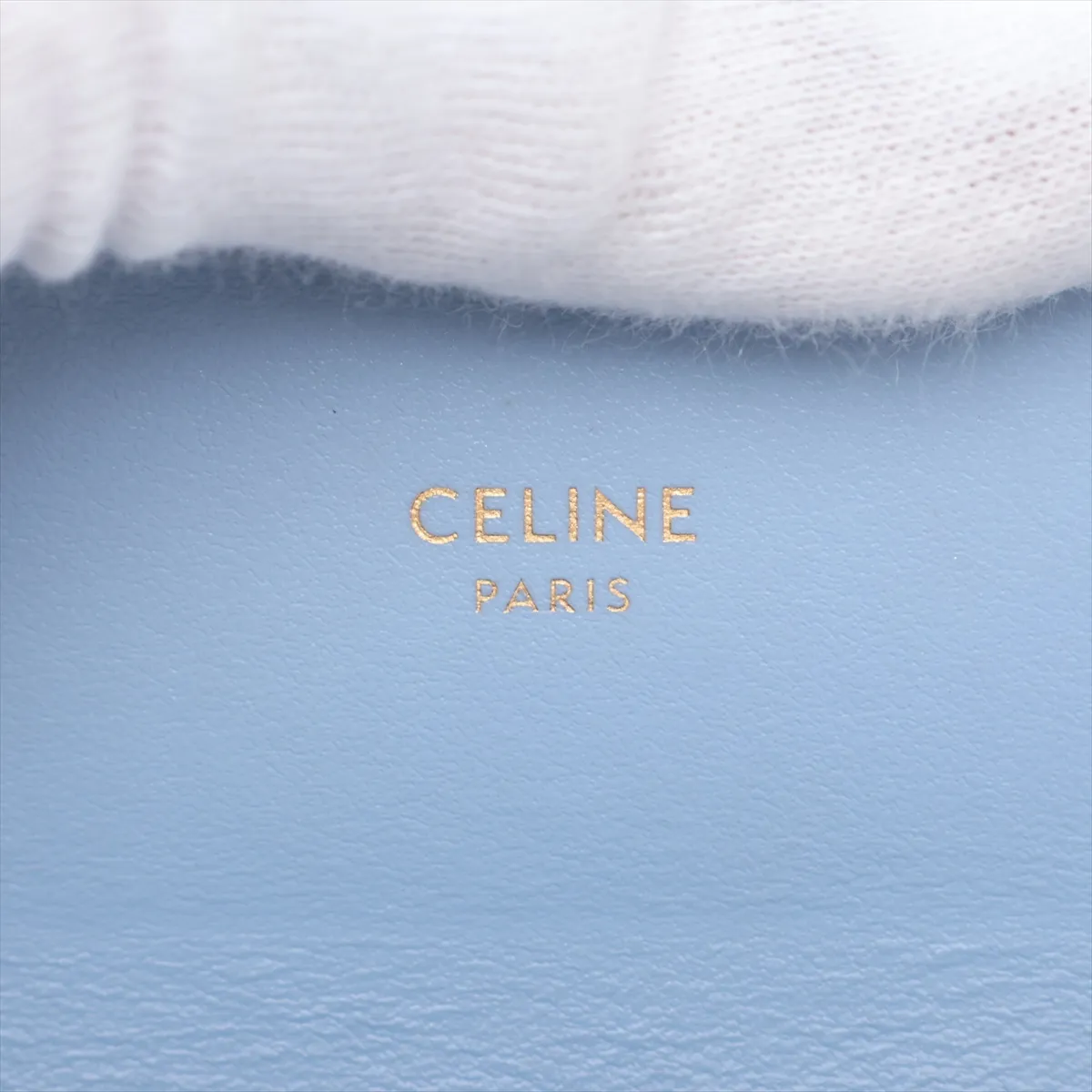 Mini Claude Leather Shoulder Bag, Light Blue — view 8