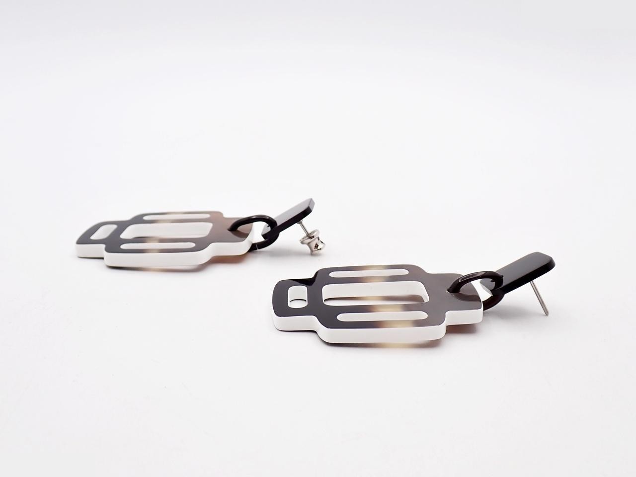 Buffalo horn earrings — view 3