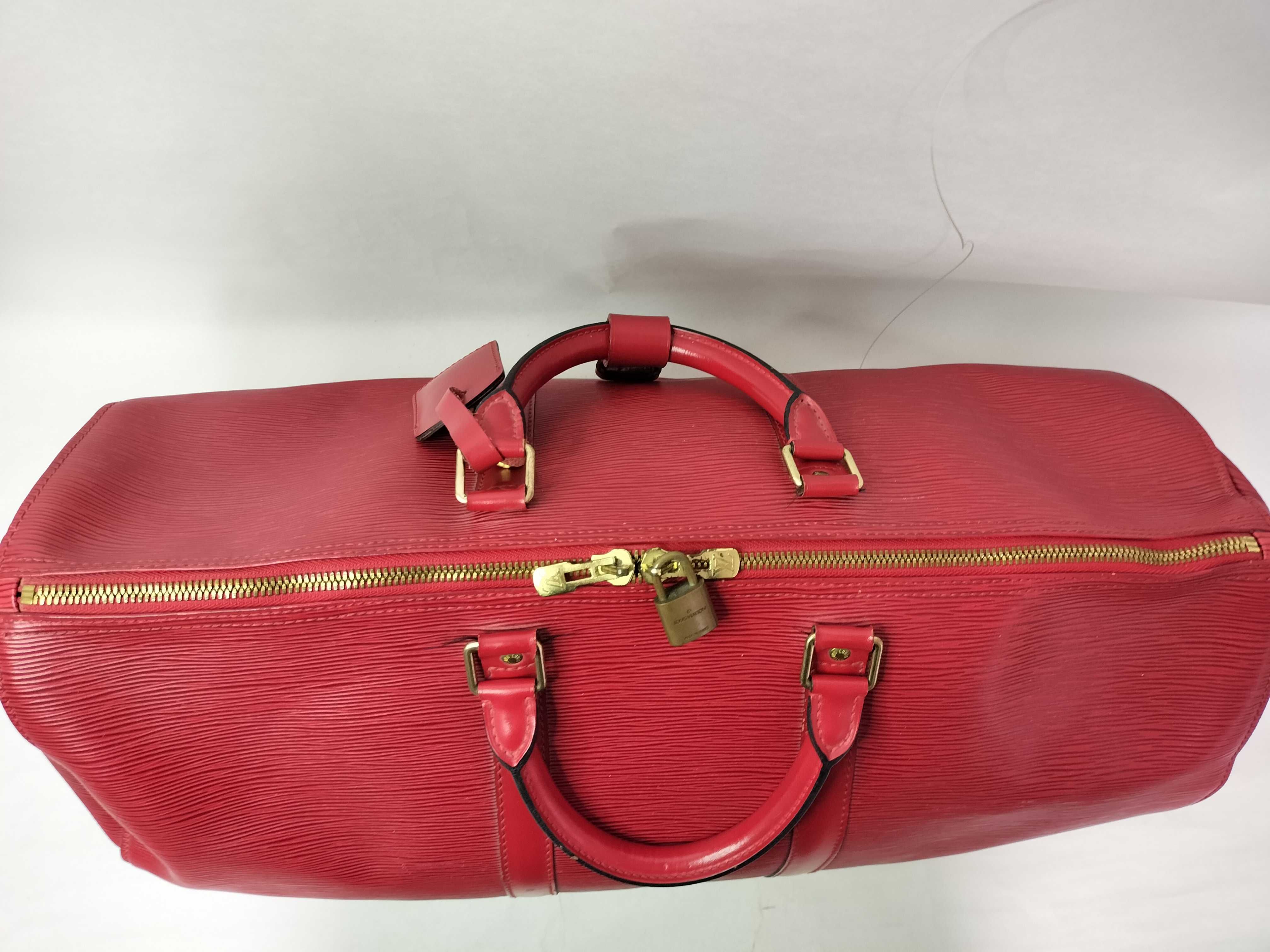 Epi LV Red Boston Bag — view 13