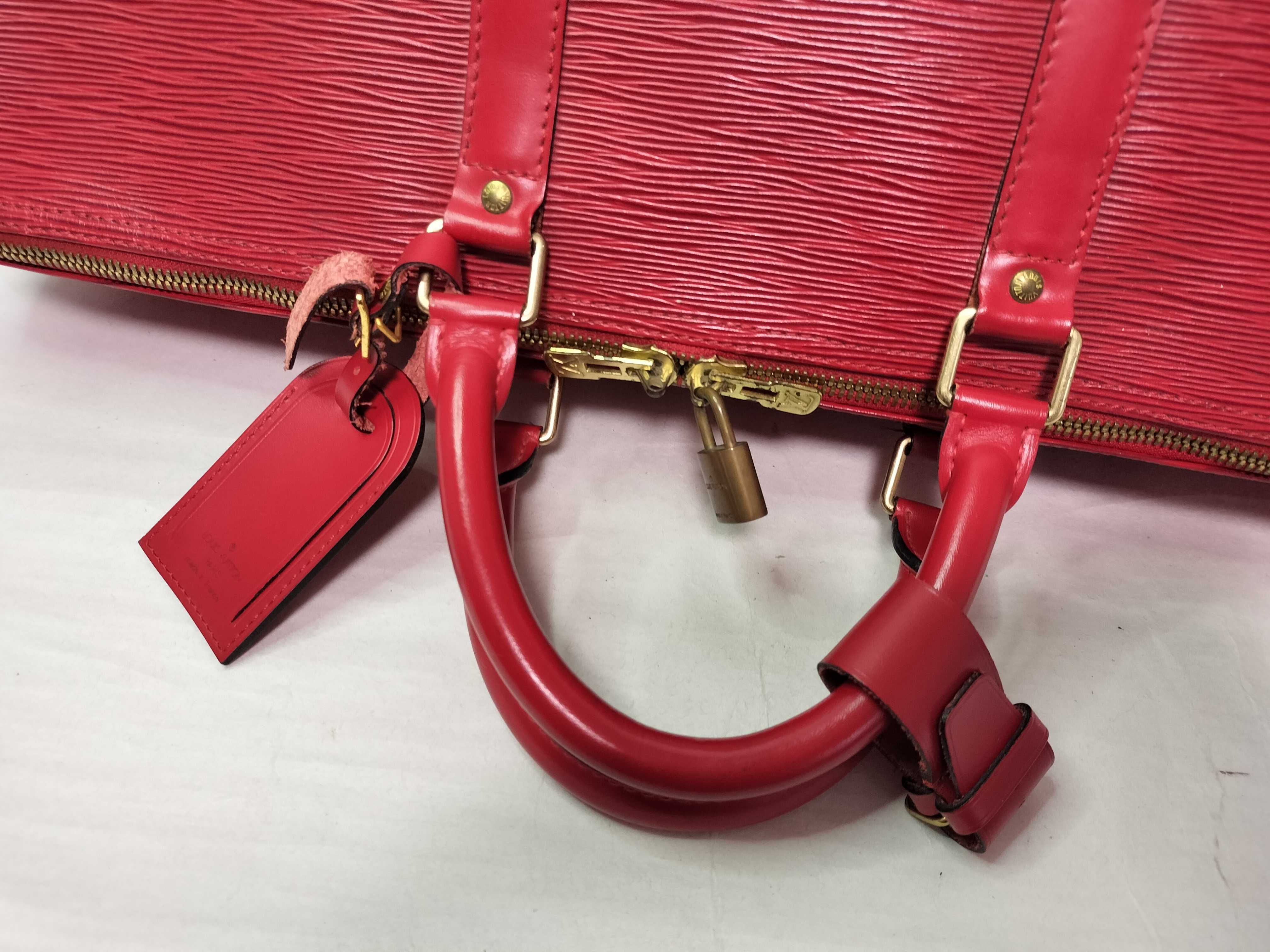 Epi LV Red Boston Bag — view 6