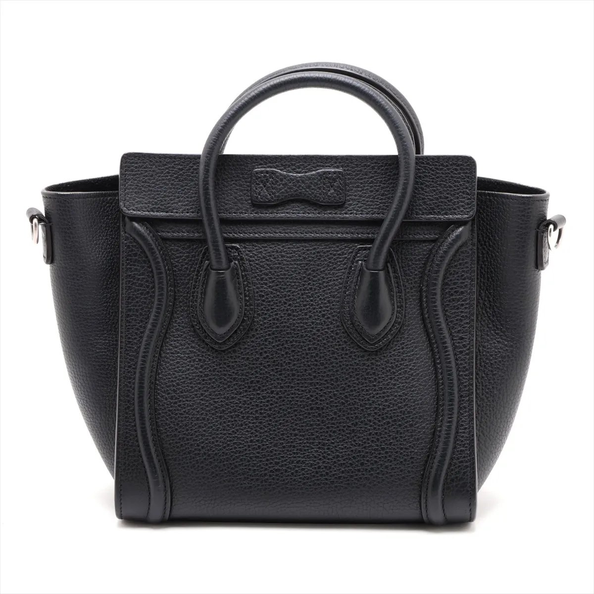 Luggage Nano Shopper Leather 2-Way Handbag, Black — view 2