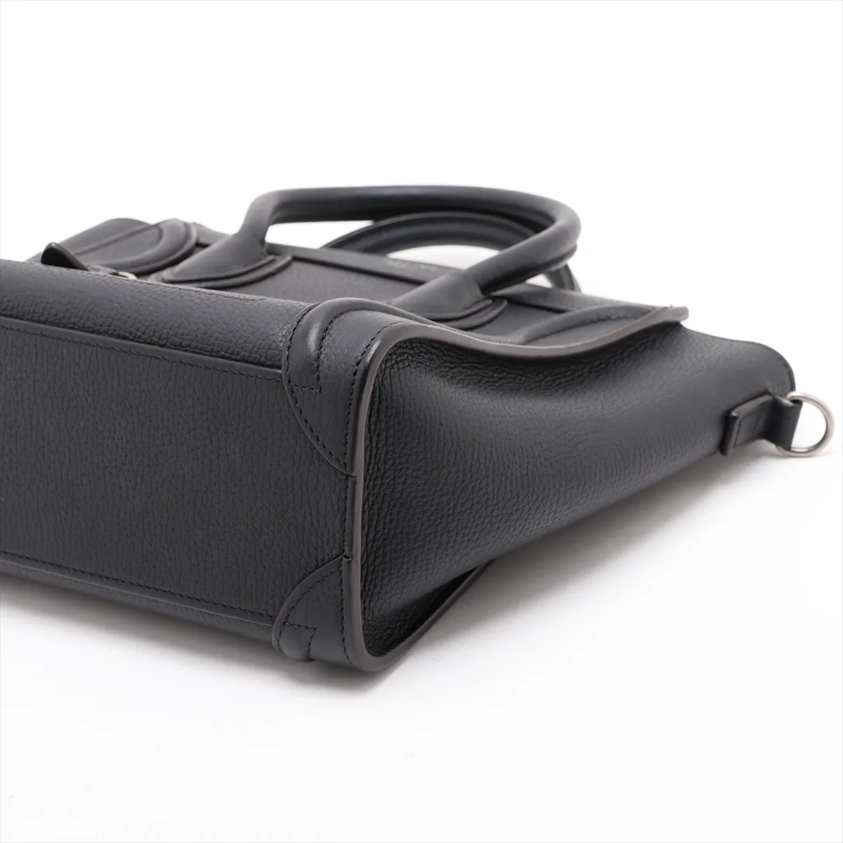 Luggage Nano Shopper Leather 2-Way Handbag, Black — view 3
