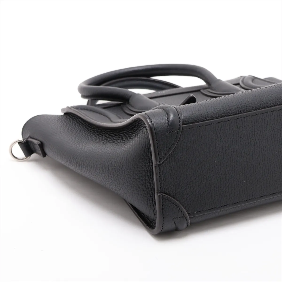 Luggage Nano Shopper Leather 2-Way Handbag, Black — view 4