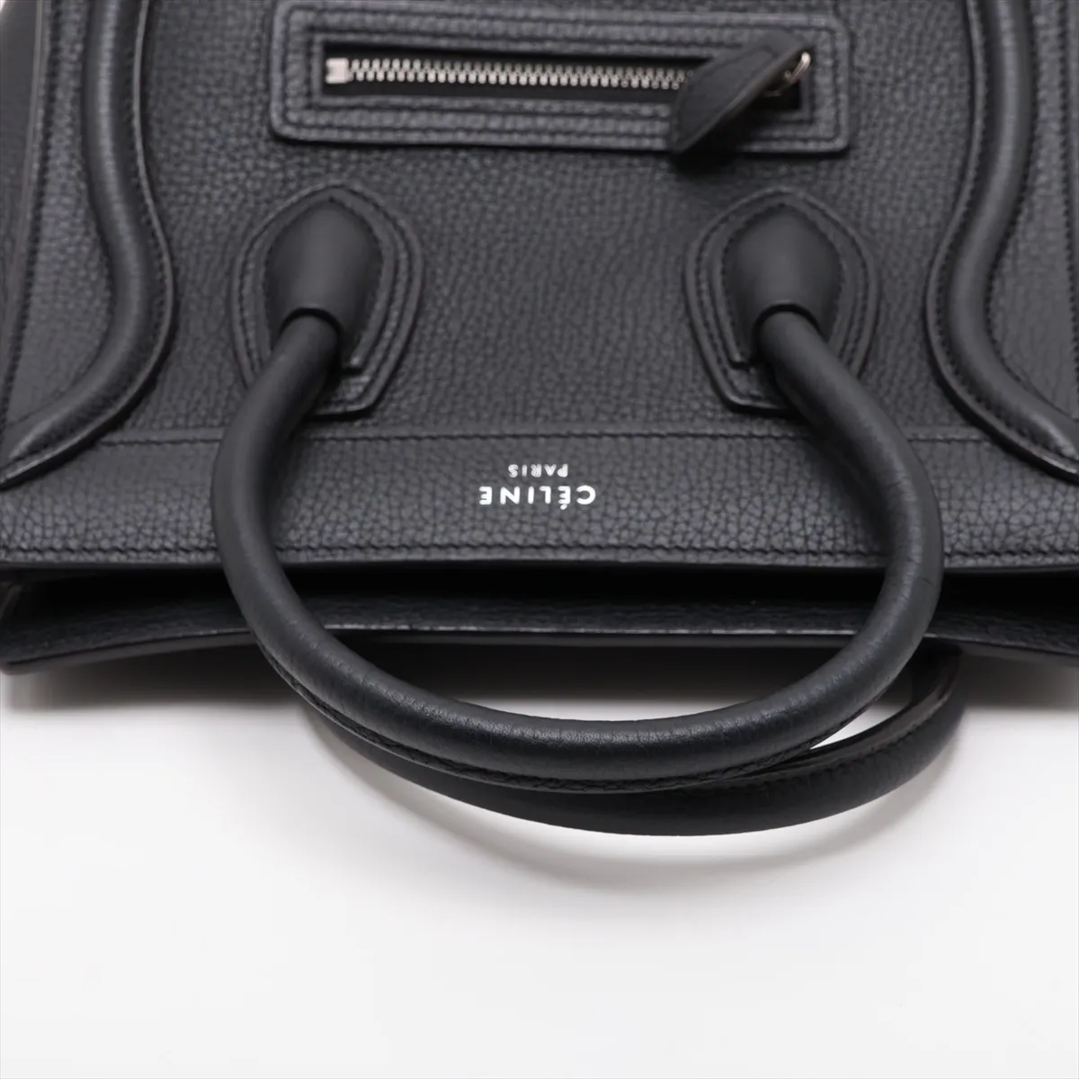 Luggage Nano Shopper Leather 2-Way Handbag, Black — view 5