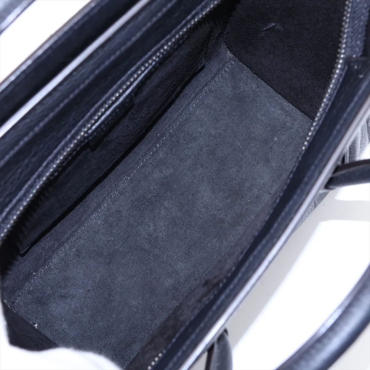 Luggage Nano Shopper Leather 2-Way Handbag, Black — view 8