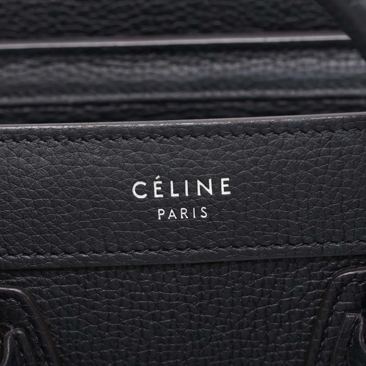 Luggage Nano Shopper Leather 2-Way Handbag, Black — view 10