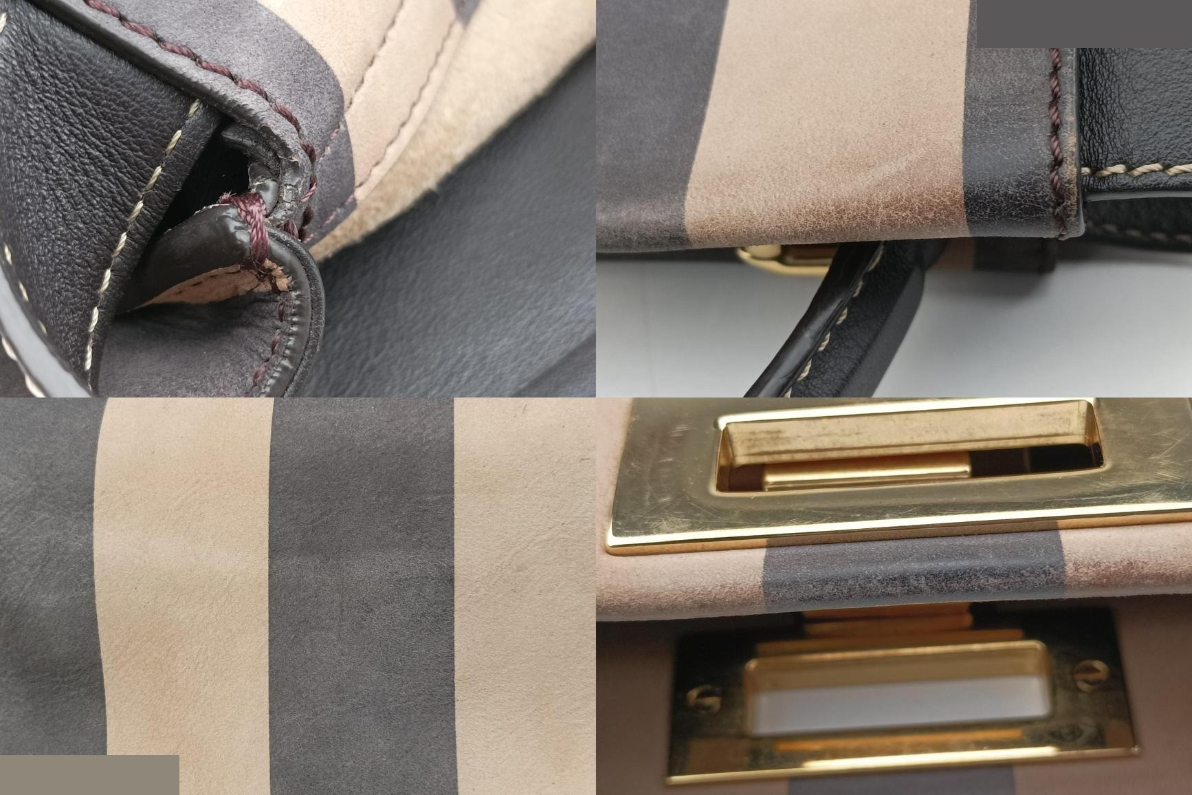 Peekaboo Nubuck Leather x Smooth Leather Tobacco Brown x Black — view 9