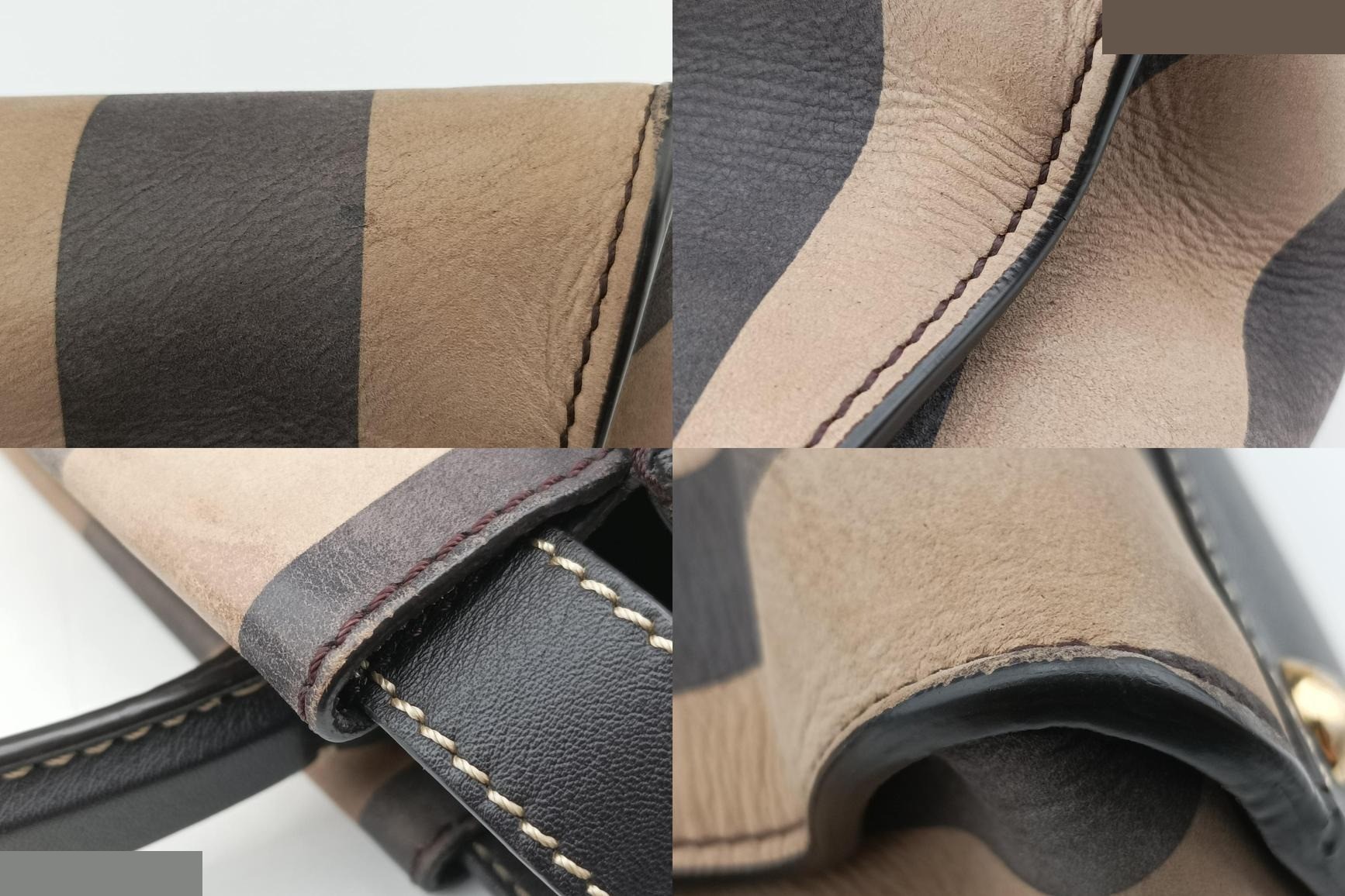 Peekaboo Nubuck Leather x Smooth Leather Tobacco Brown x Black — view 10