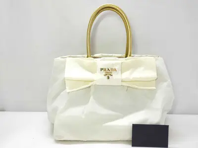 Nylon Prada Nylon Handbag White Ribbon Handbag