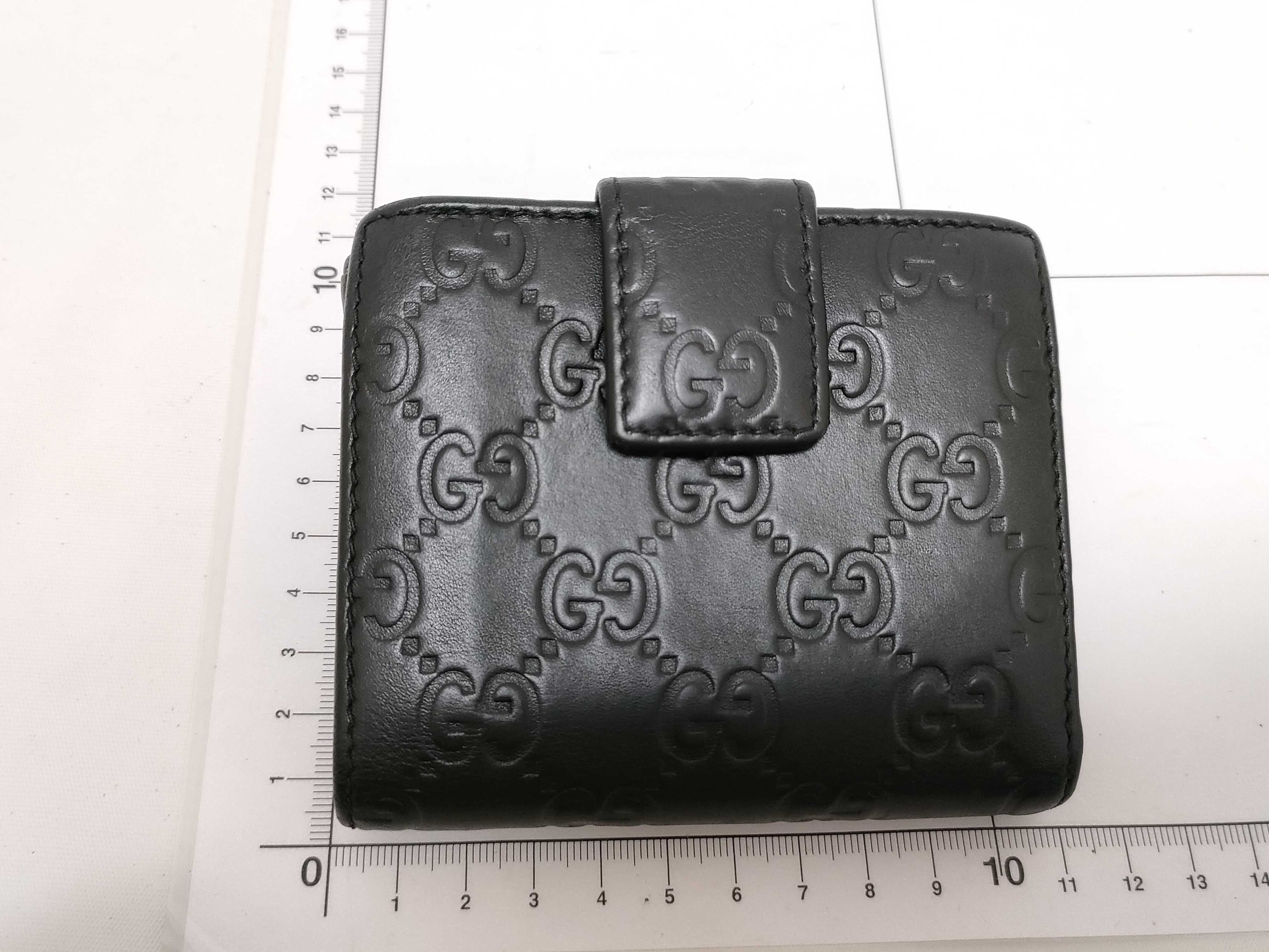 Guccissima Ribbon Leather Compact Wallet Black Serial Number Wallet — view 2