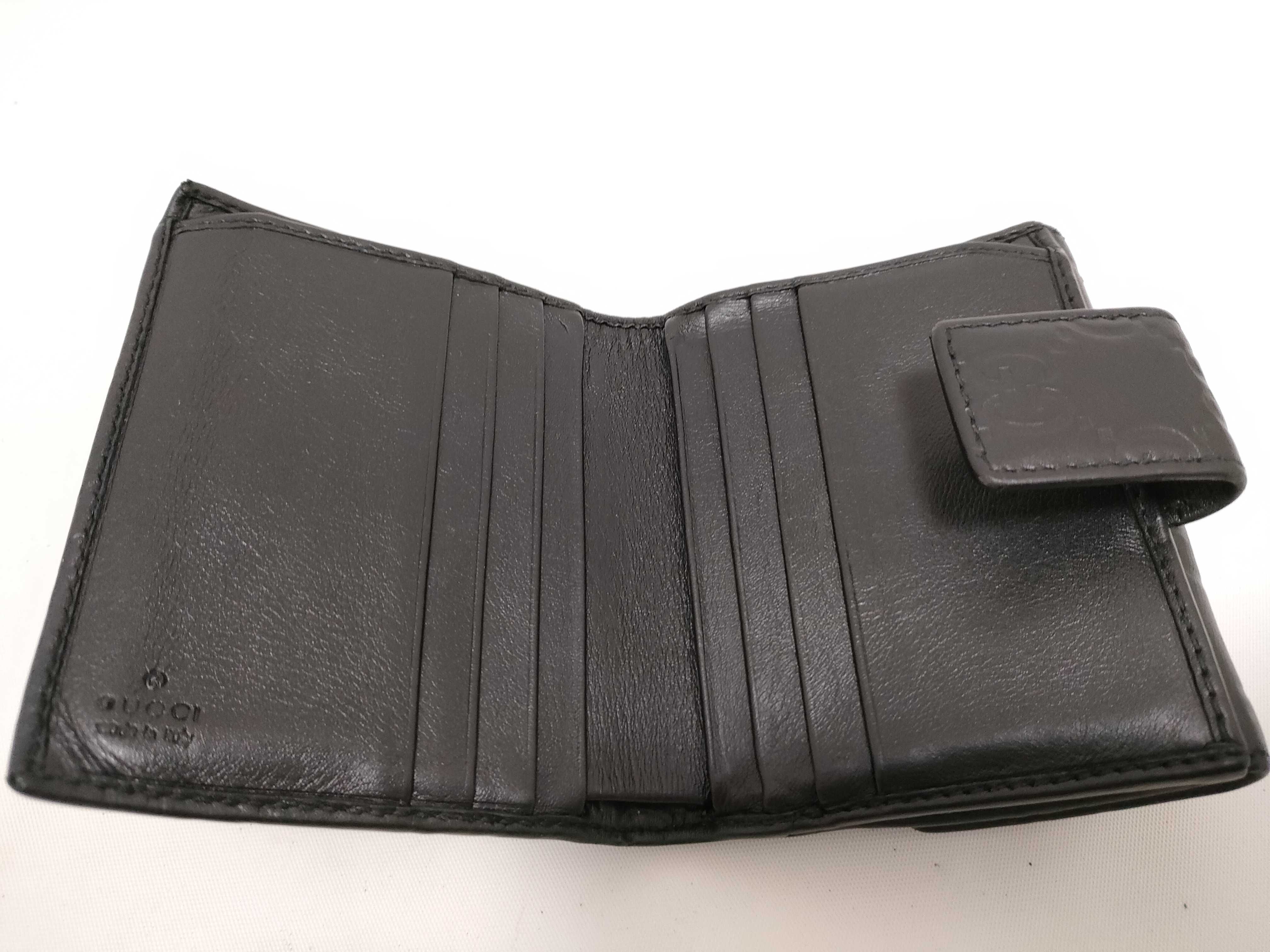 Guccissima Ribbon Leather Compact Wallet Black Serial Number Wallet — view 11