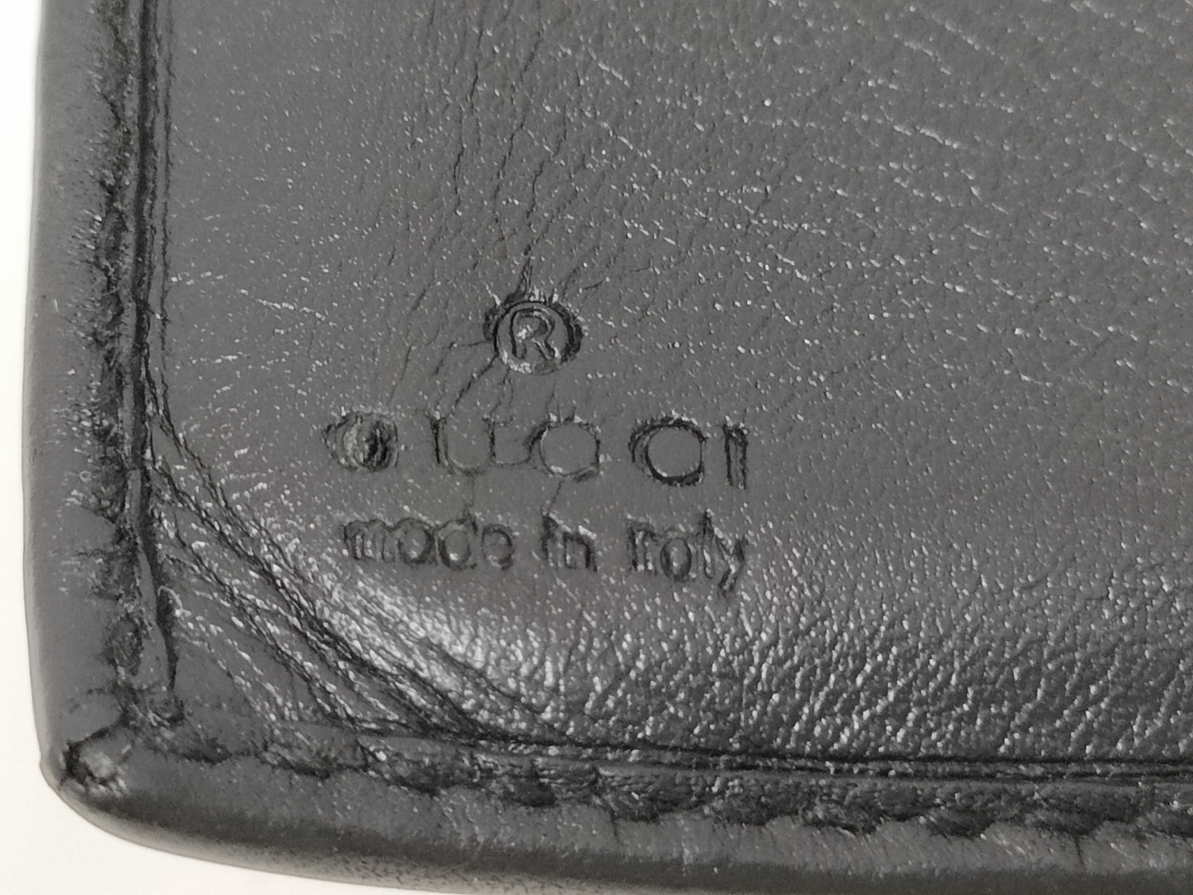 Guccissima Ribbon Leather Compact Wallet Black Serial Number Wallet — view 12